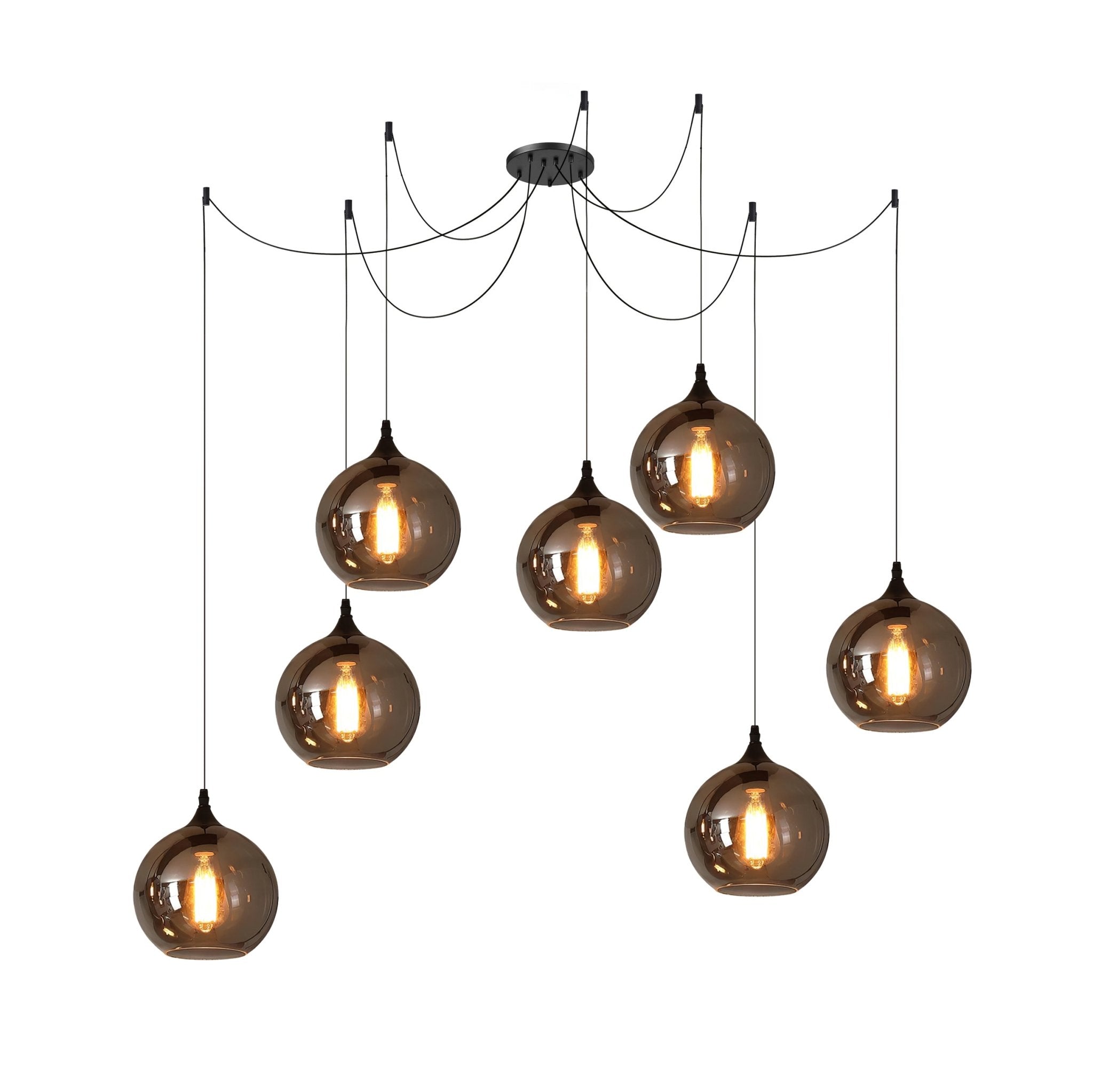 Valentina Minimalist Bottle Glass Pendant Light Smoke Gray - Letslighting