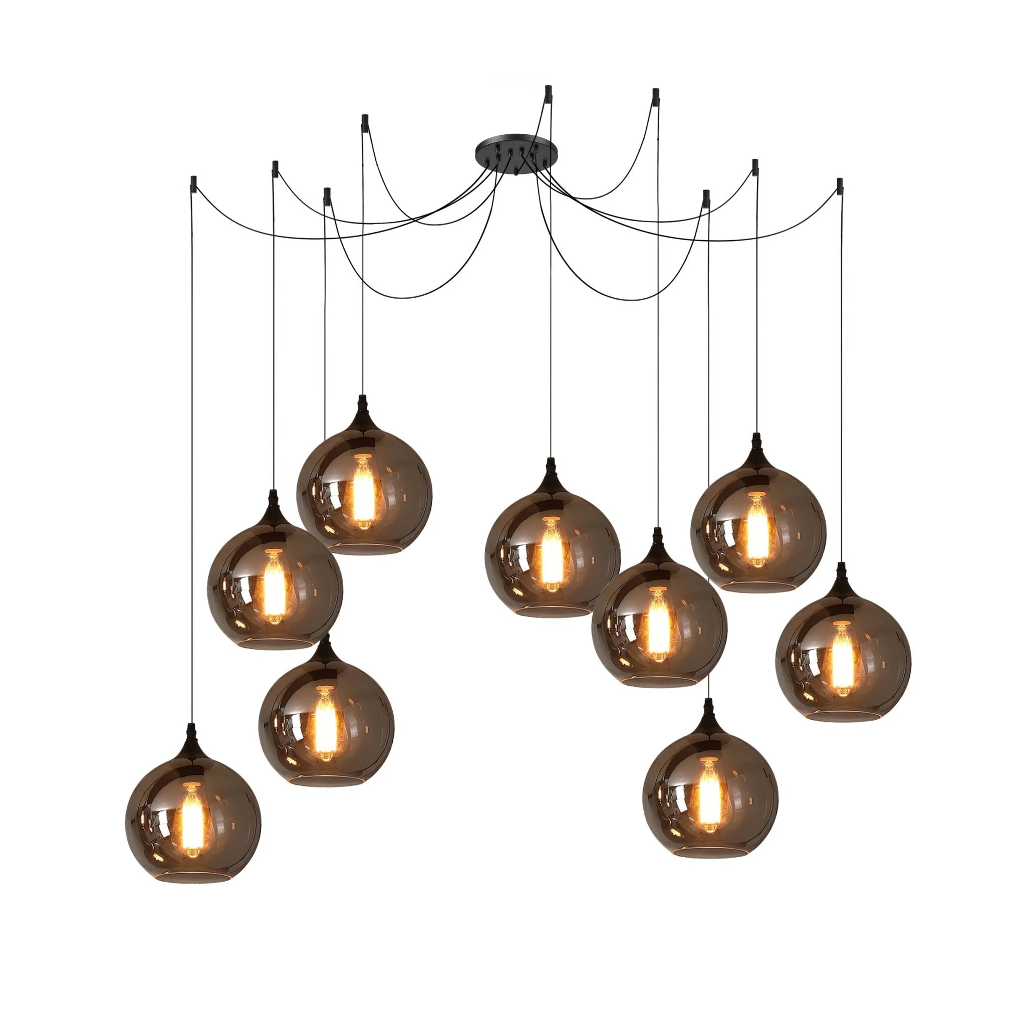 Valentina Minimalist Bottle Glass Pendant Light Smoke Gray - Letslighting