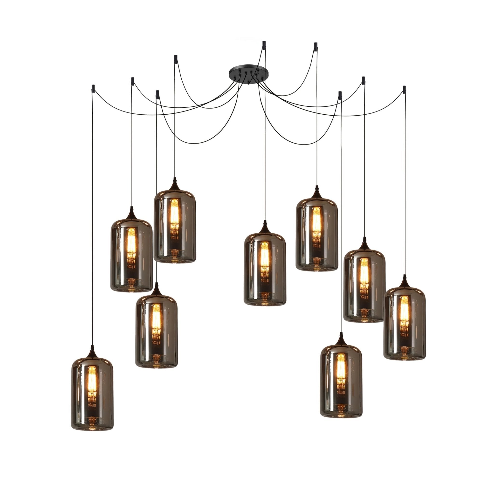 Valentina Minimalist Bottle Glass Pendant Light Smoke Gray - Letslighting