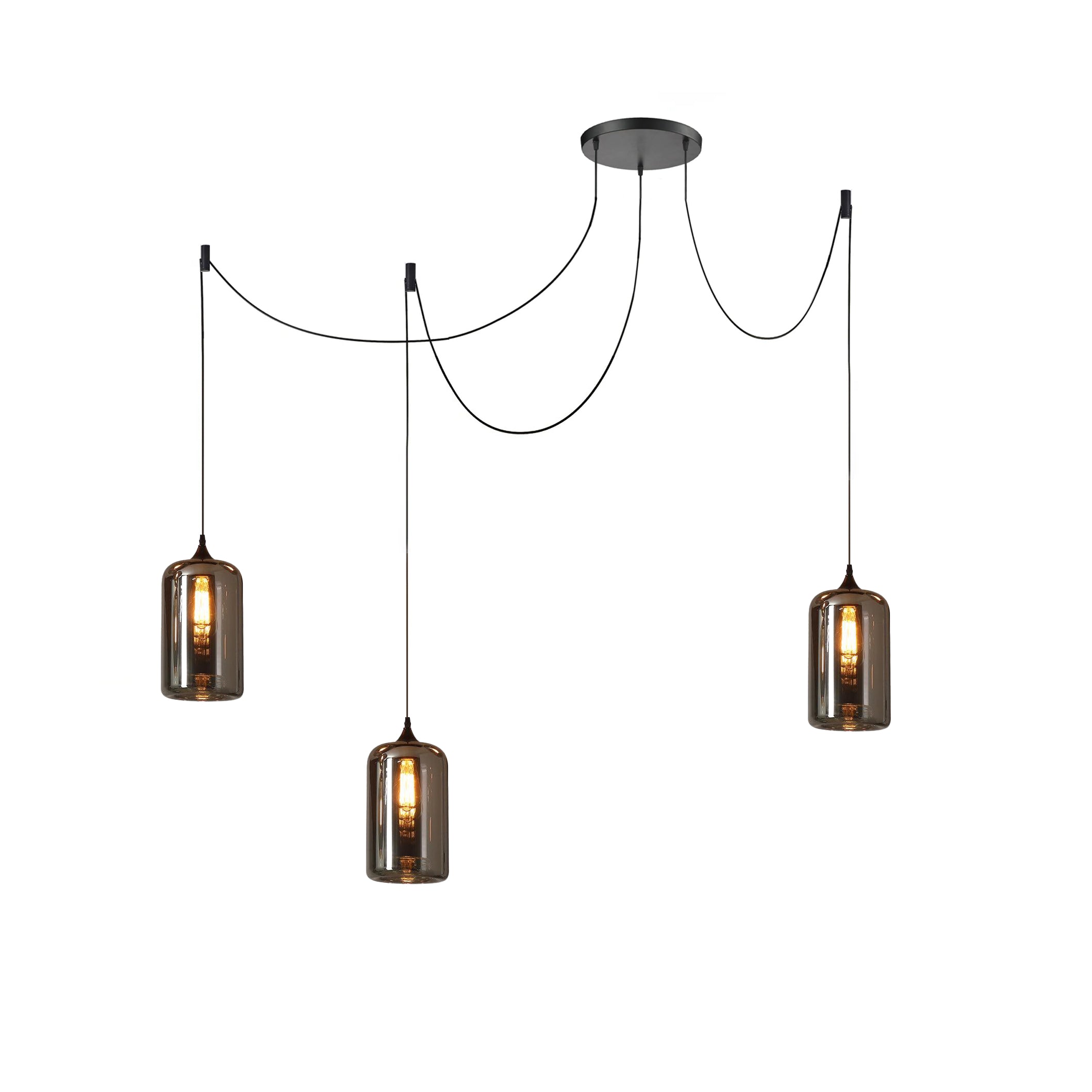 Valentina Minimalist Bottle Glass Pendant Light Smoke Gray - Letslighting