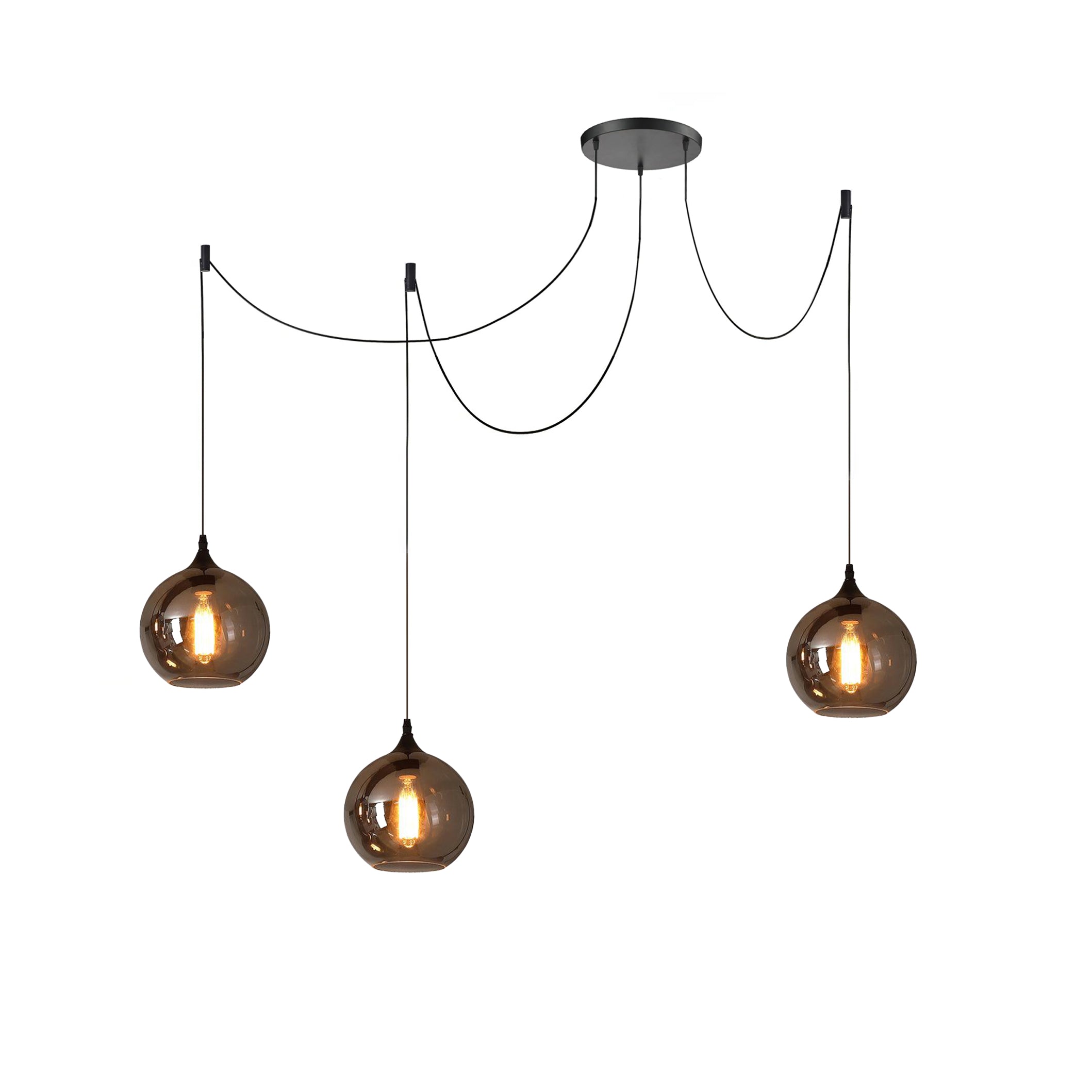 Valentina Minimalist Bottle Glass Pendant Light Smoke Gray - Letslighting