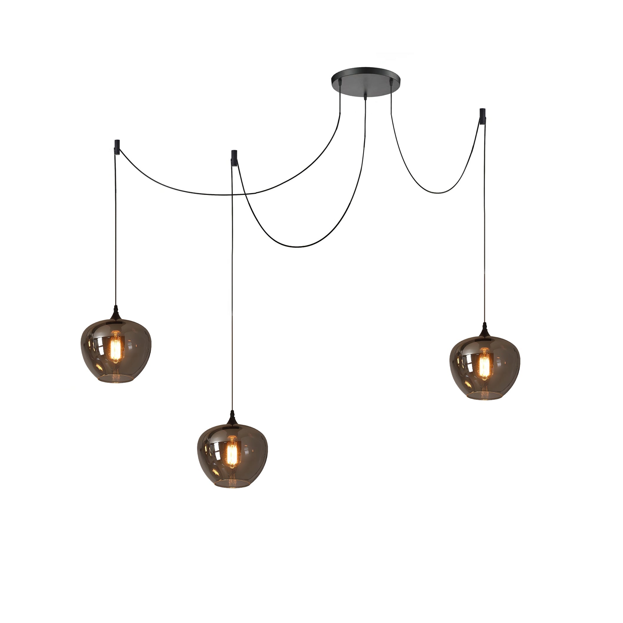Valentina Minimalist Bottle Glass Pendant Light Smoke Gray - Letslighting