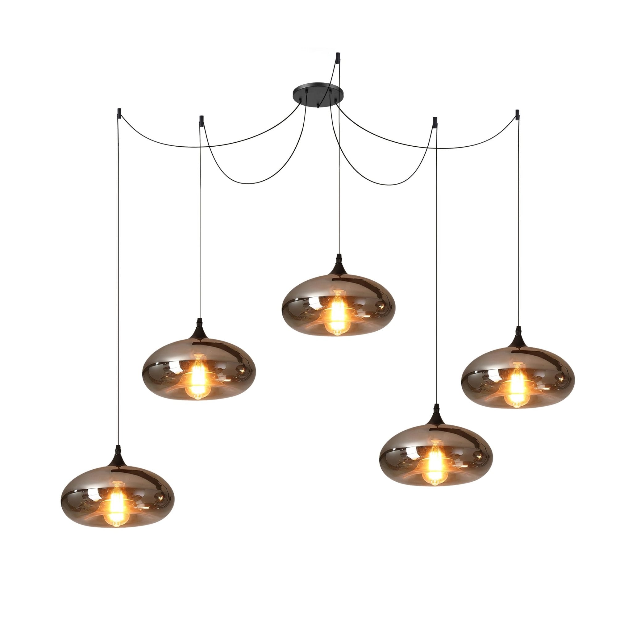 Valentina Minimalist Bottle Glass Pendant Light Smoke Gray - Letslighting