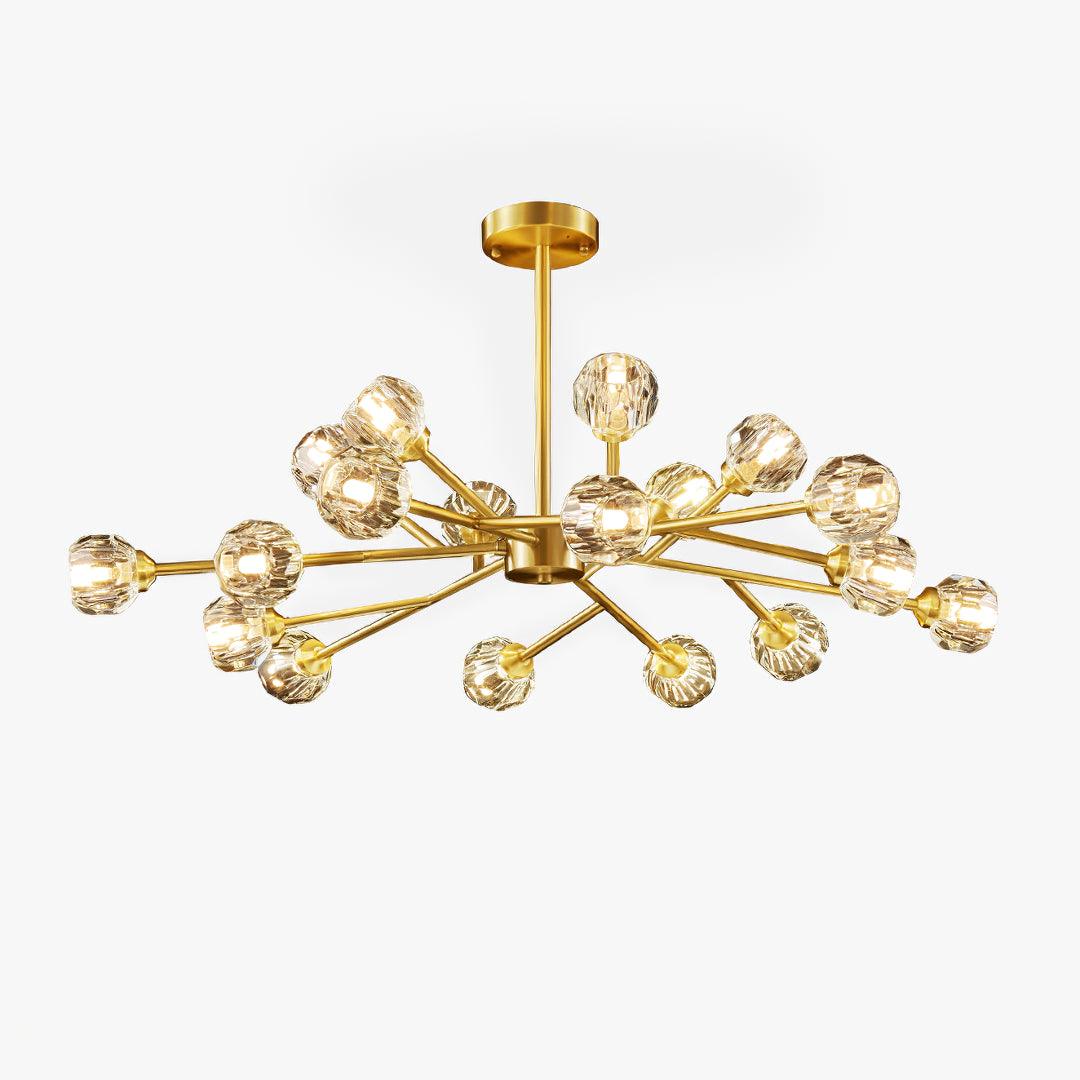 Lustra Pendant Lamp Crystal Ball Brass Cluster - Letslighting