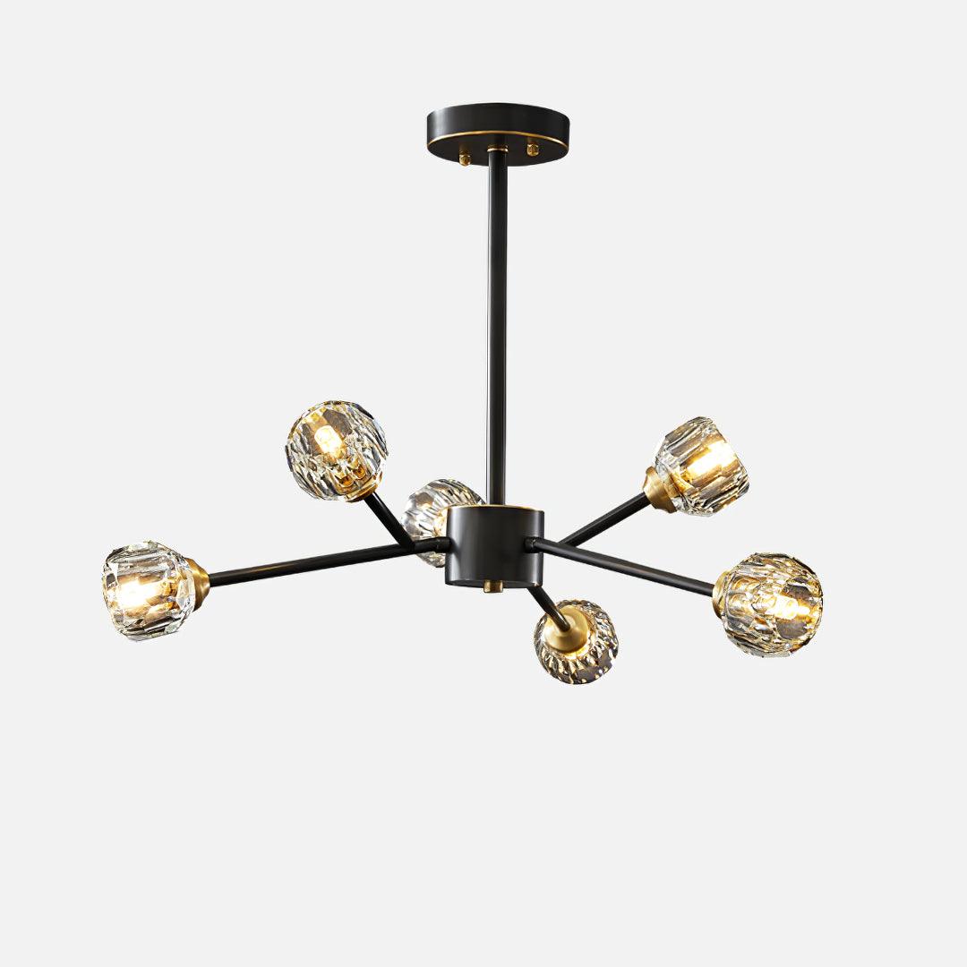 Lustra Pendant Lamp Crystal Ball Brass Cluster - Letslighting