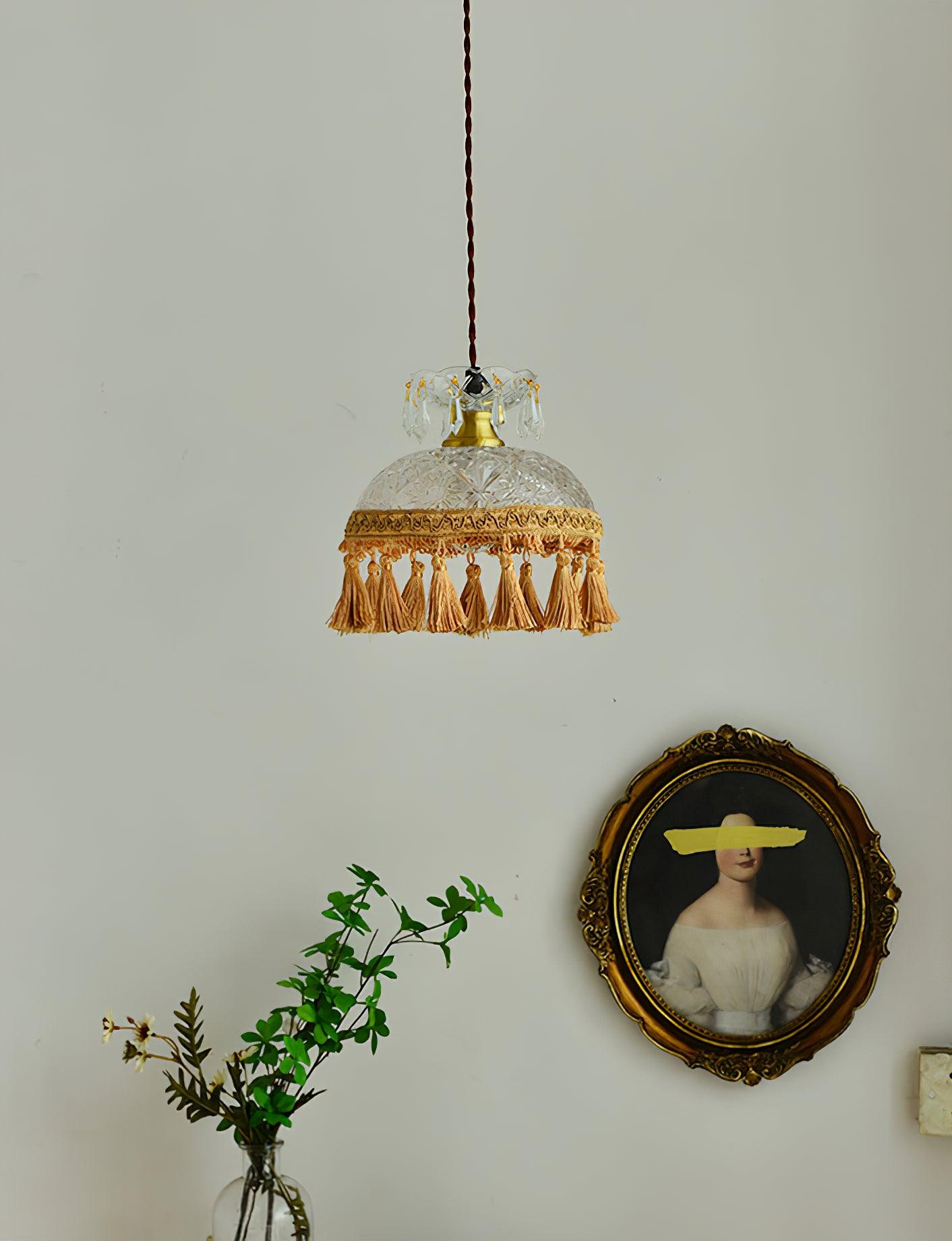 Veloce Brass Glass Luxurious Pendant Light - Letslighting