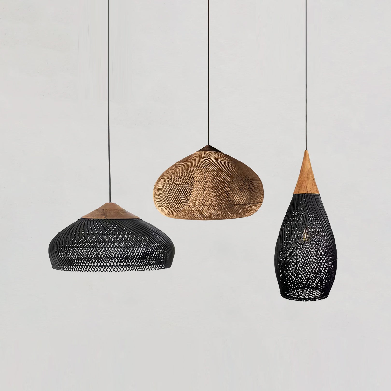 Solara Pendant Lamp Rattan Swag Woven - Letslighting