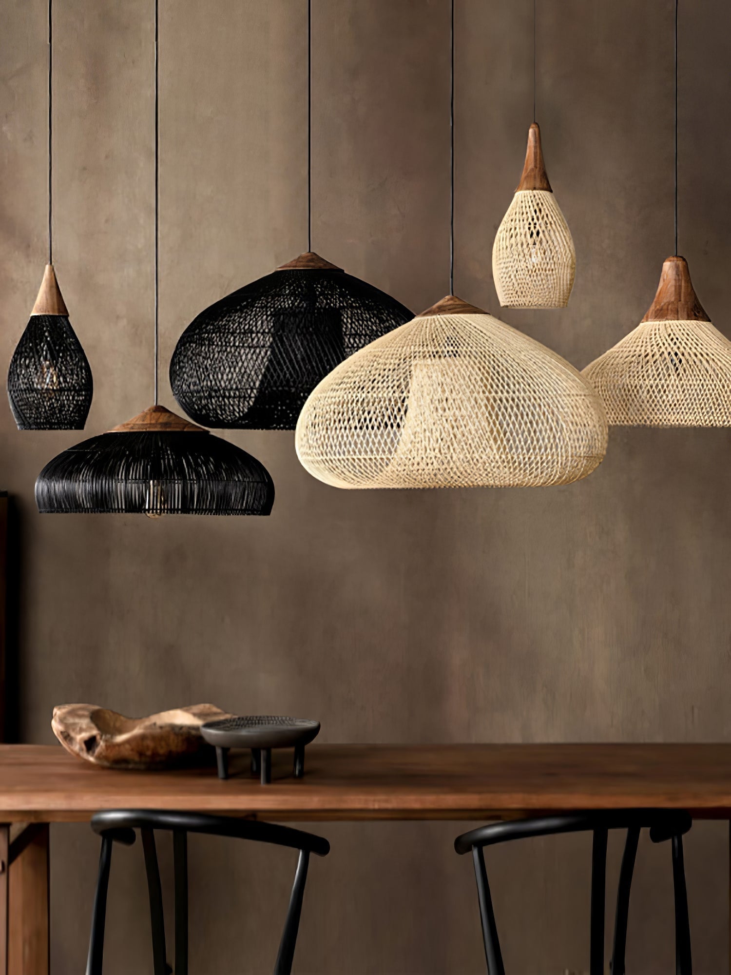 Solara Pendant Lamp Rattan Swag Woven - Letslighting