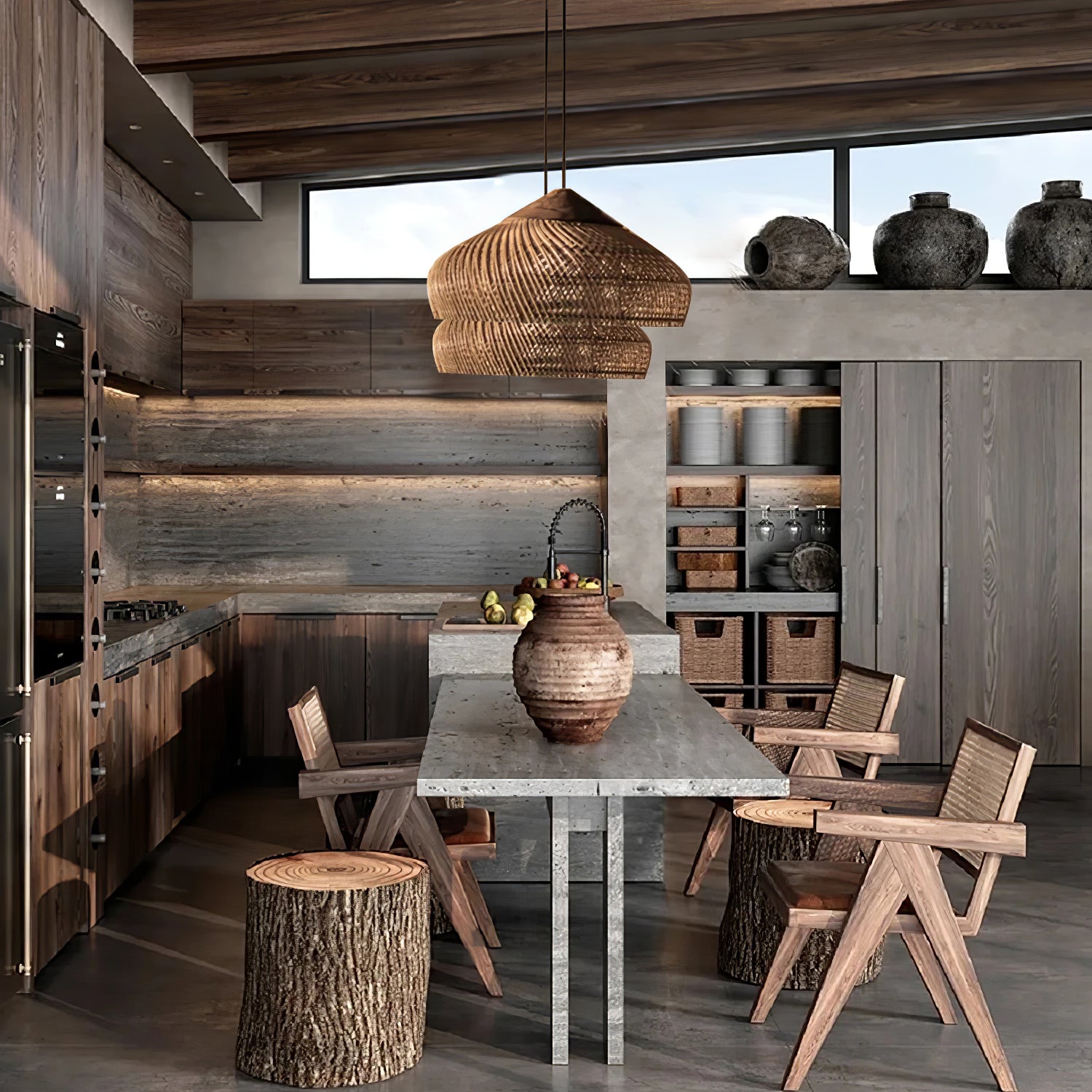 Solara Pendant Lamp Rattan Swag Woven - Letslighting