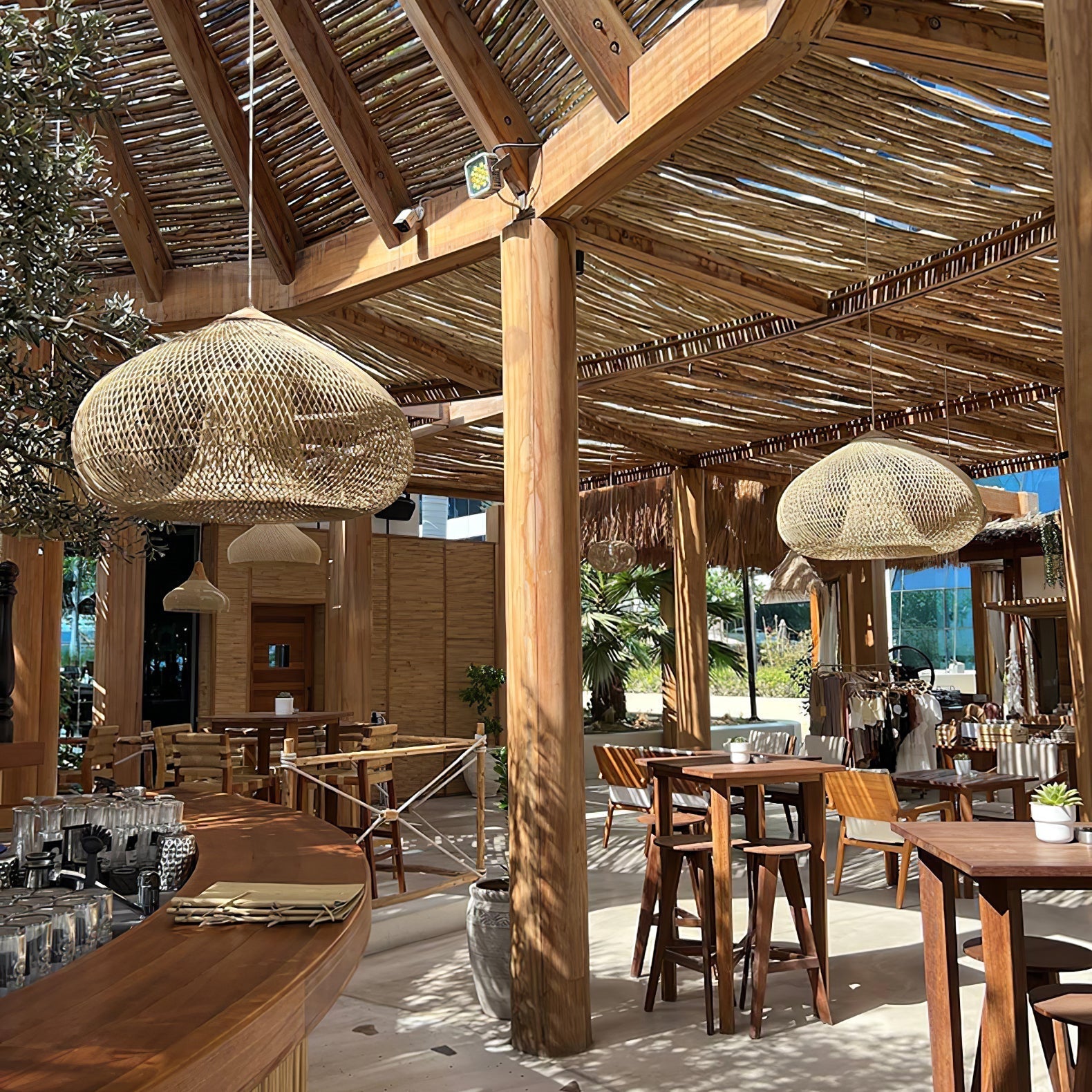 Solara Pendant Lamp Rattan Swag Woven - Letslighting