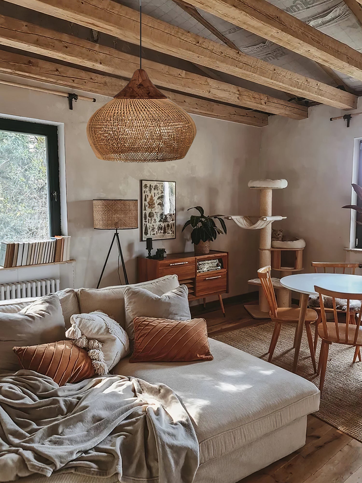 Solara Pendant Lamp Rattan Swag Woven - Letslighting