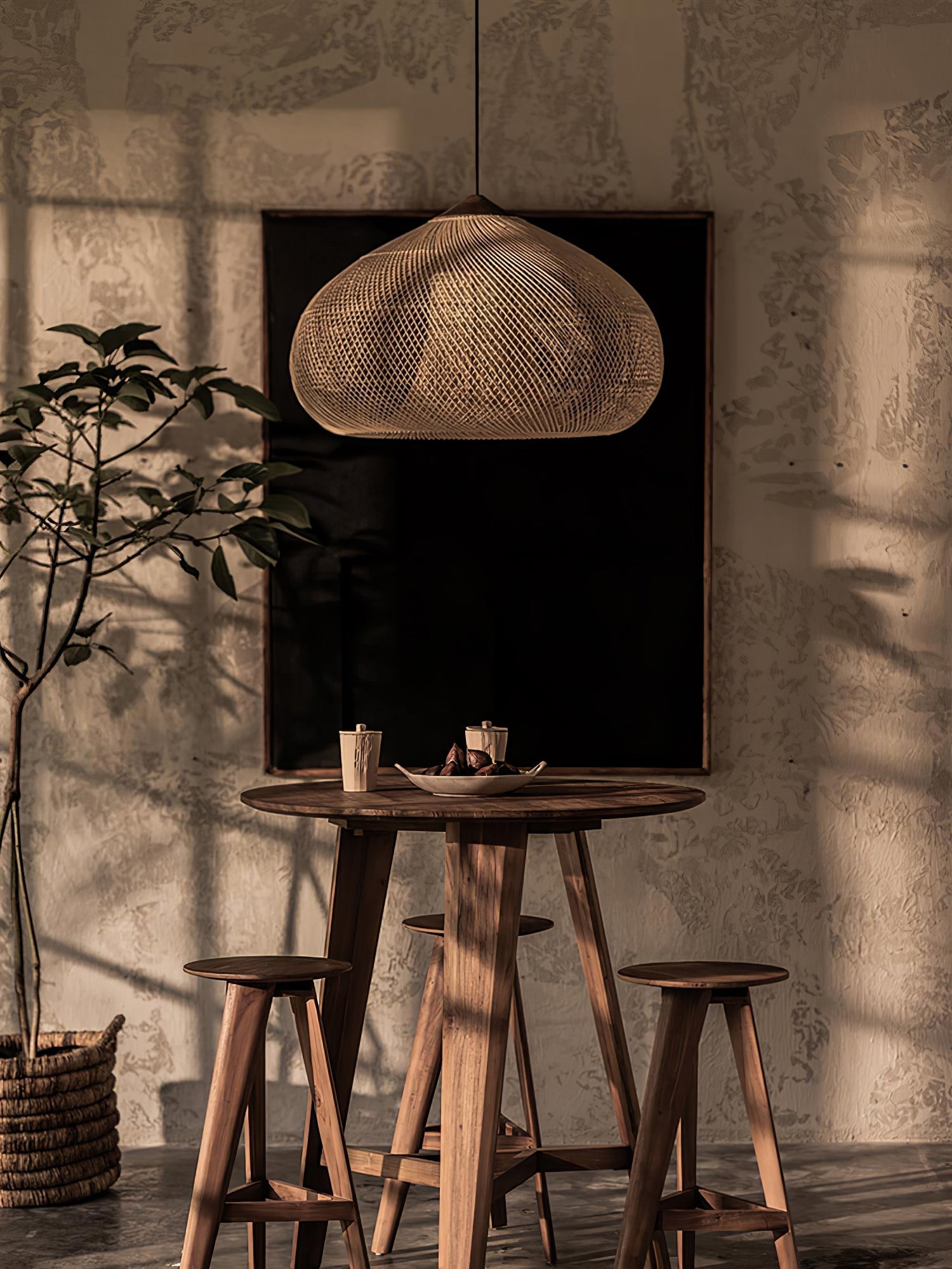 Solara Pendant Lamp Rattan Swag Woven - Letslighting