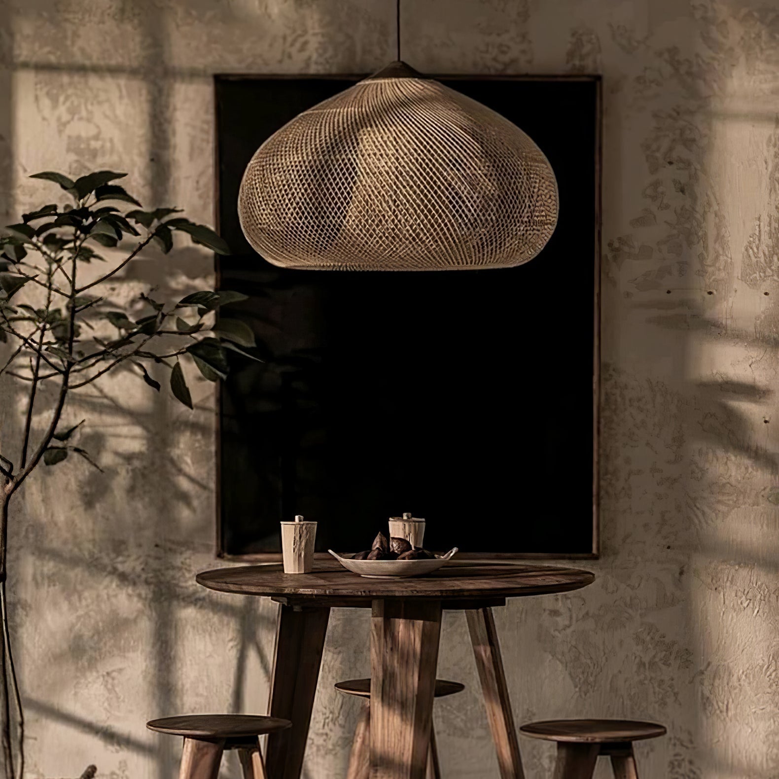 Solara Pendant Lamp Rattan Swag Woven - Letslighting