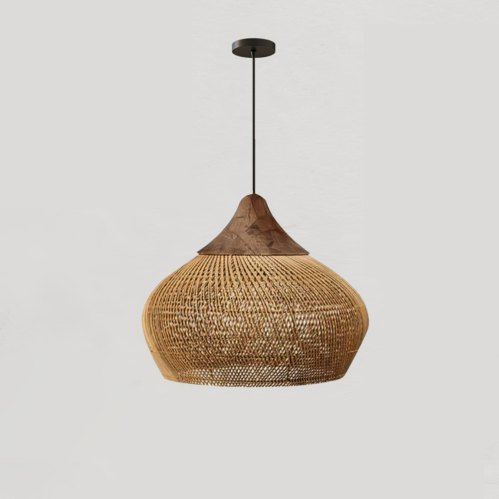 Solara Pendant Lamp Rattan Swag Woven - Letslighting