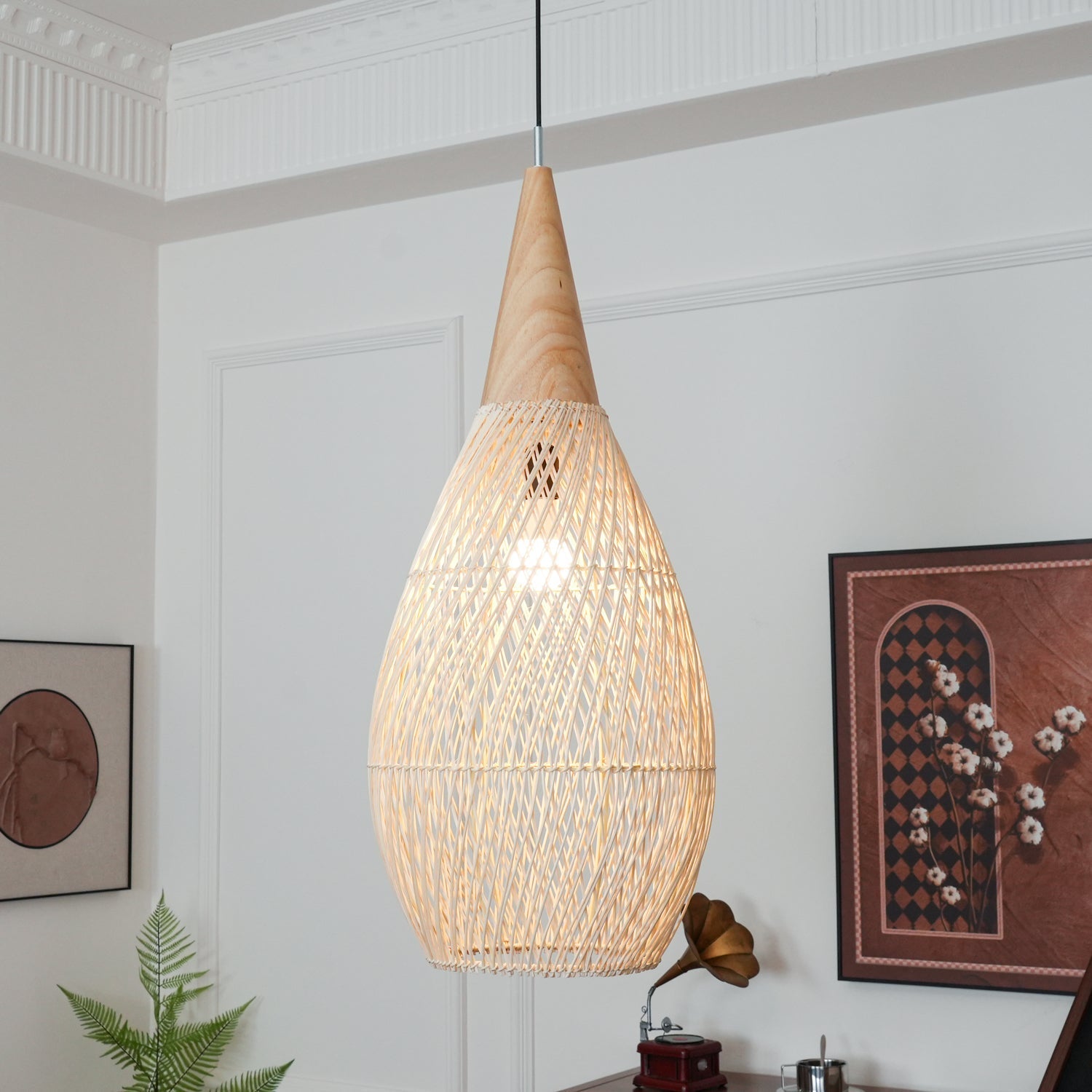 Solara Pendant Lamp Rattan Swag Woven - Letslighting