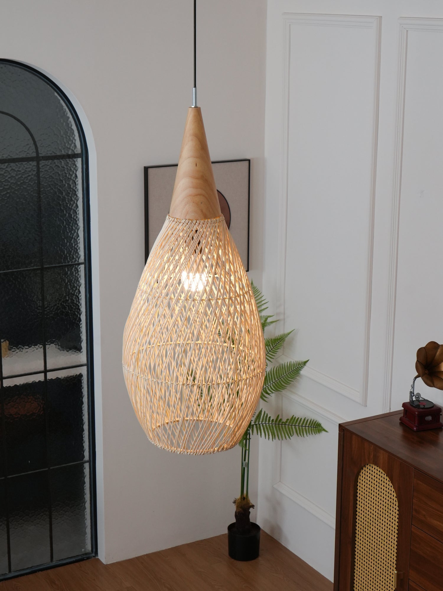 Solara Pendant Lamp Rattan Swag Woven - Letslighting