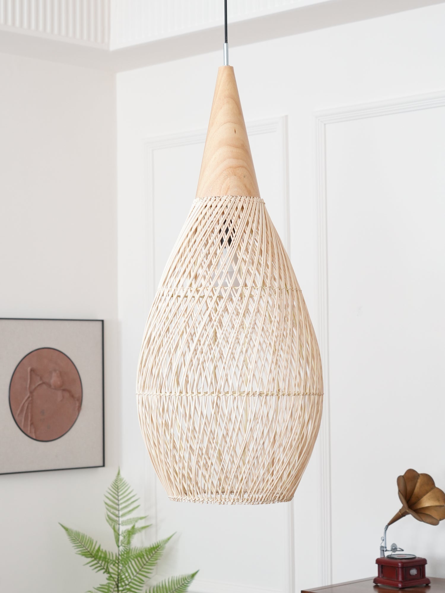 Solara Pendant Lamp Rattan Swag Woven - Letslighting