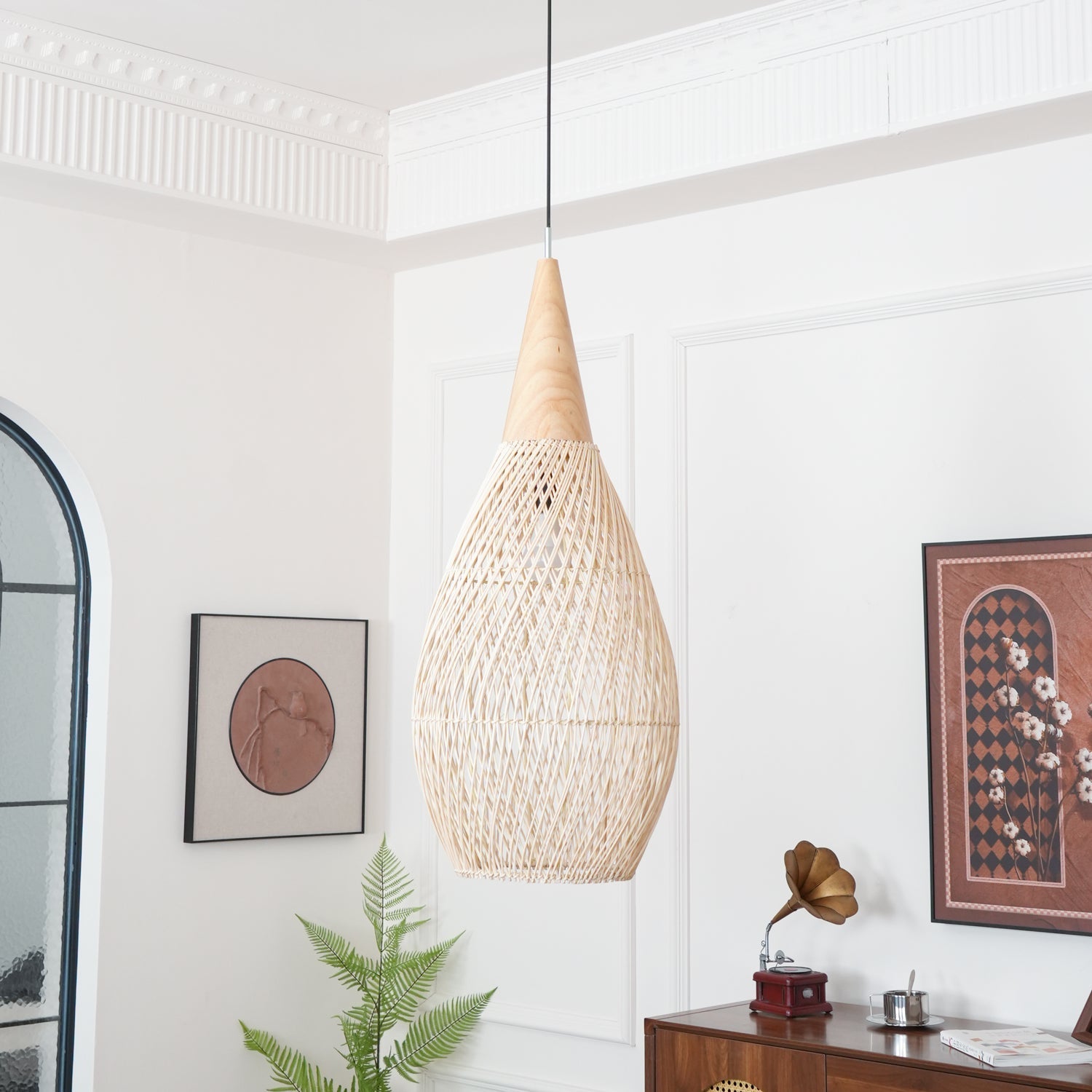 Solara Pendant Lamp Rattan Swag Woven - Letslighting