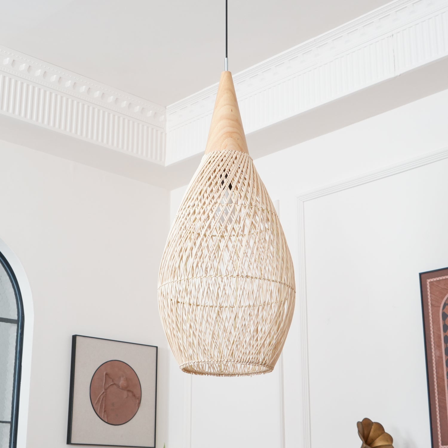 Solara Pendant Lamp Rattan Swag Woven - Letslighting