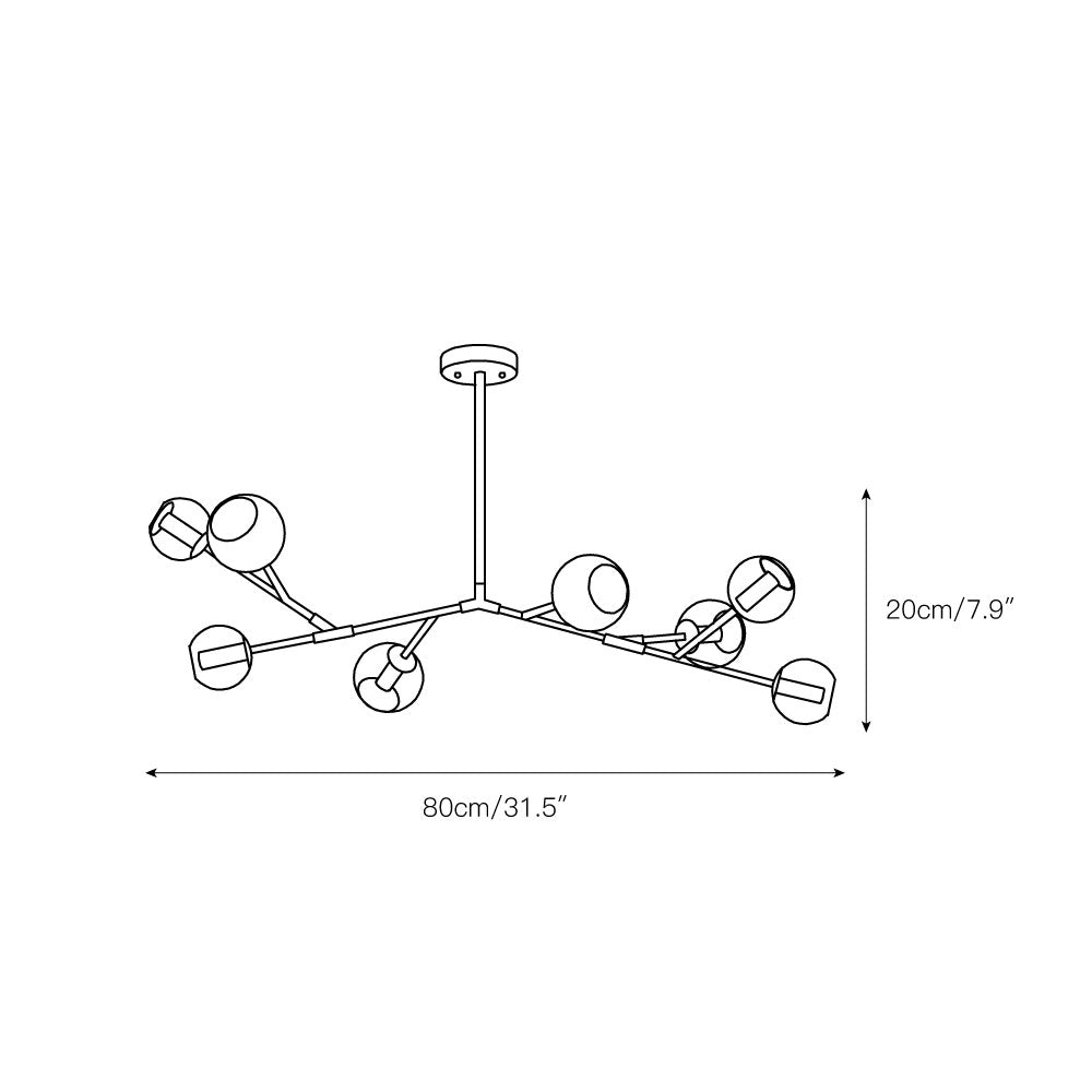Kinetic Individual Creativity Brass Glass Chandelier - Letslighting
