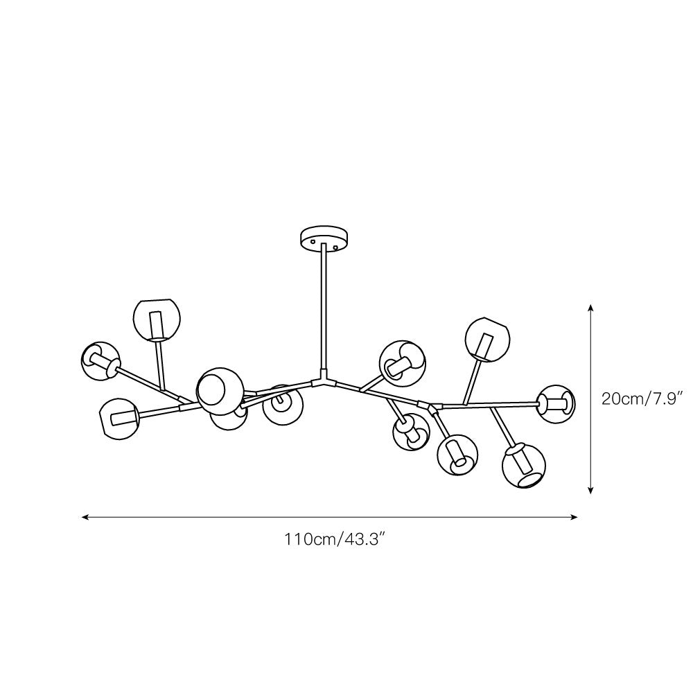 Kinetic Individual Creativity Brass Glass Chandelier - Letslighting