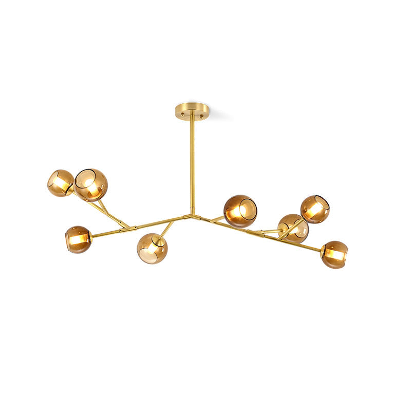 Kinetic Individual Creativity Brass Glass Chandelier - Letslighting