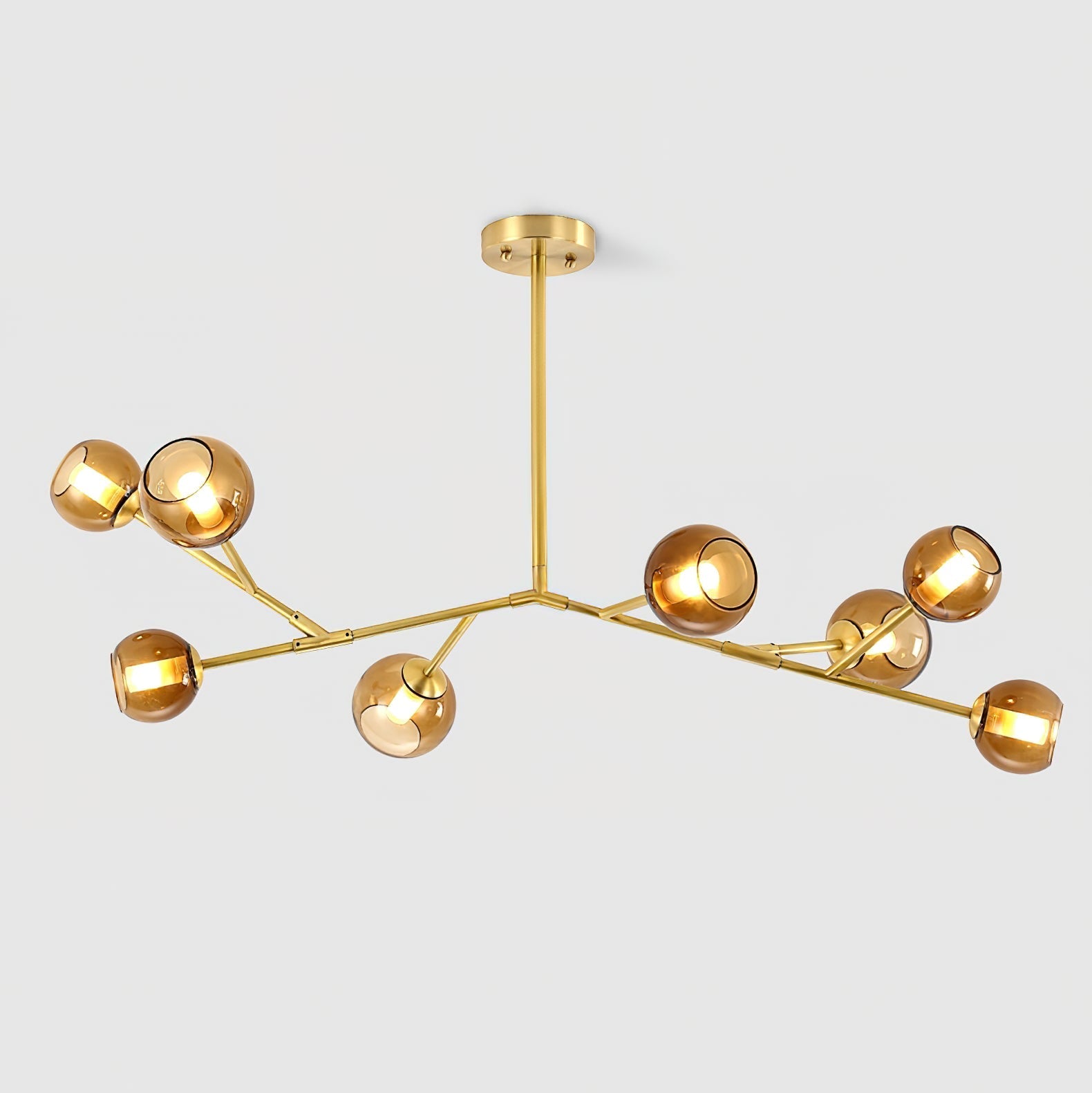 Kinetic Individual Creativity Brass Glass Chandelier - Letslighting