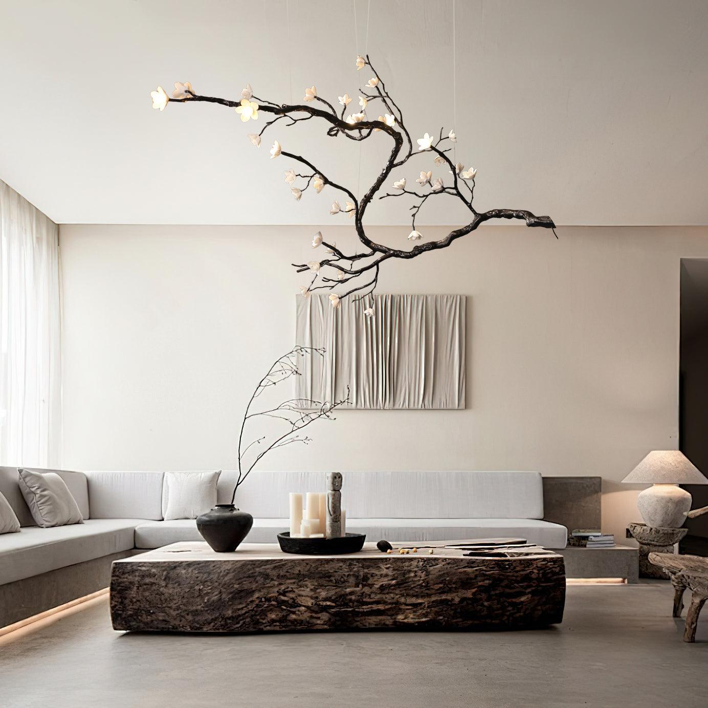 Aurora Chandelier Branch Floral Organic - Letslighting