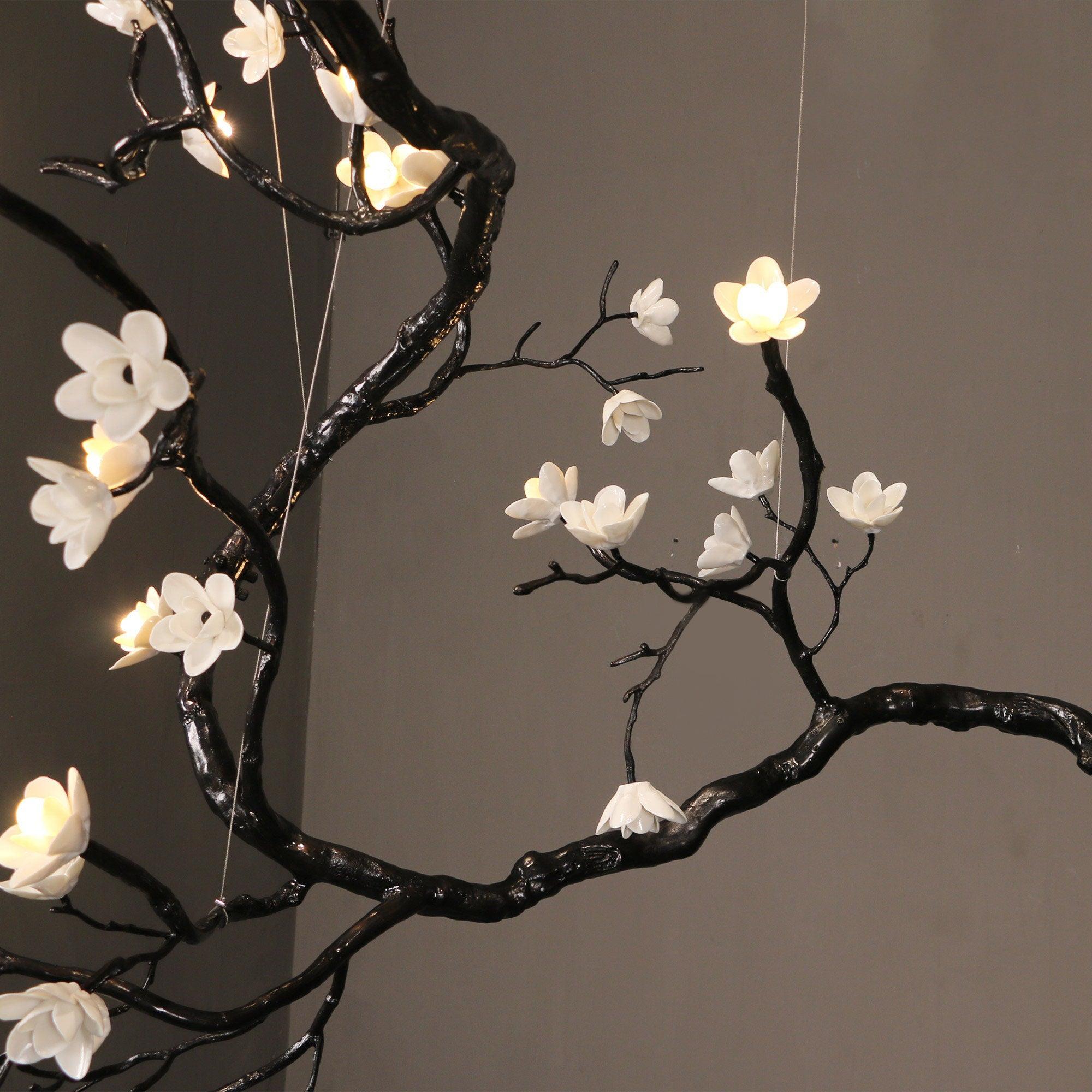 Aurora Chandelier Branch Floral Organic - Letslighting