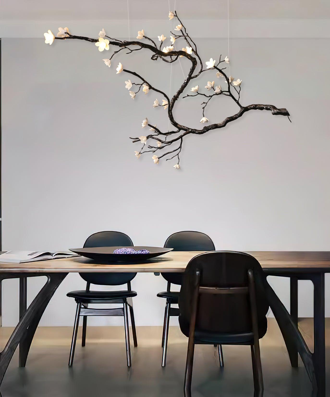 Aurora Chandelier Branch Floral Organic - Letslighting