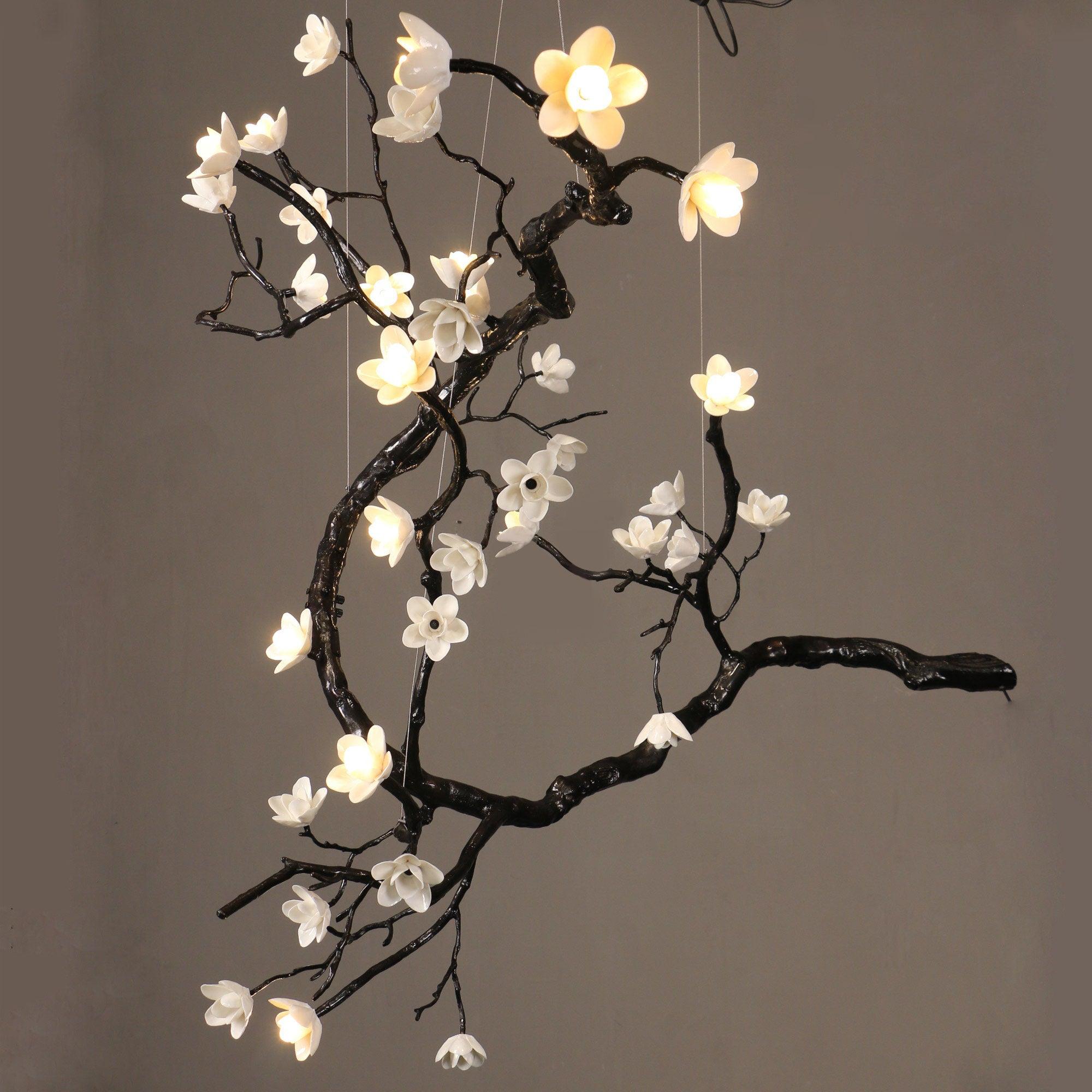 Aurora Chandelier Branch Floral Organic - Letslighting