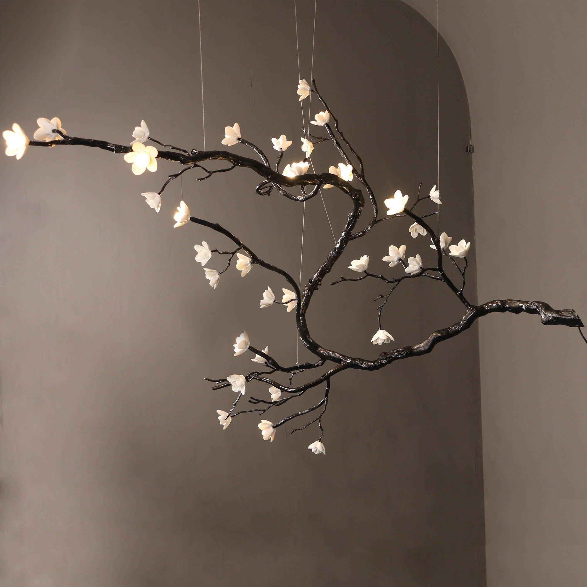 Aurora Chandelier Branch Floral Organic - Letslighting