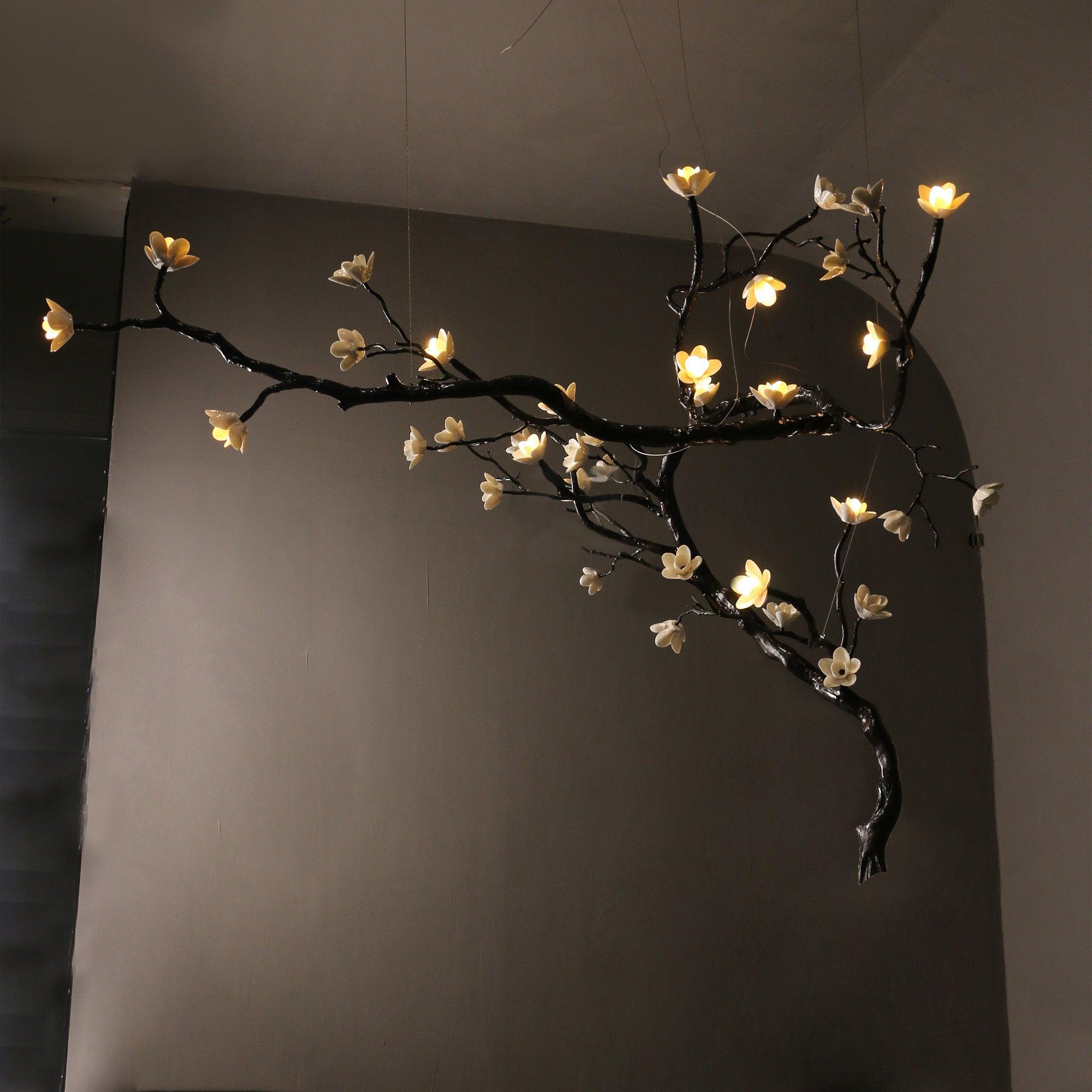 Aurora Chandelier Branch Floral Organic - Letslighting