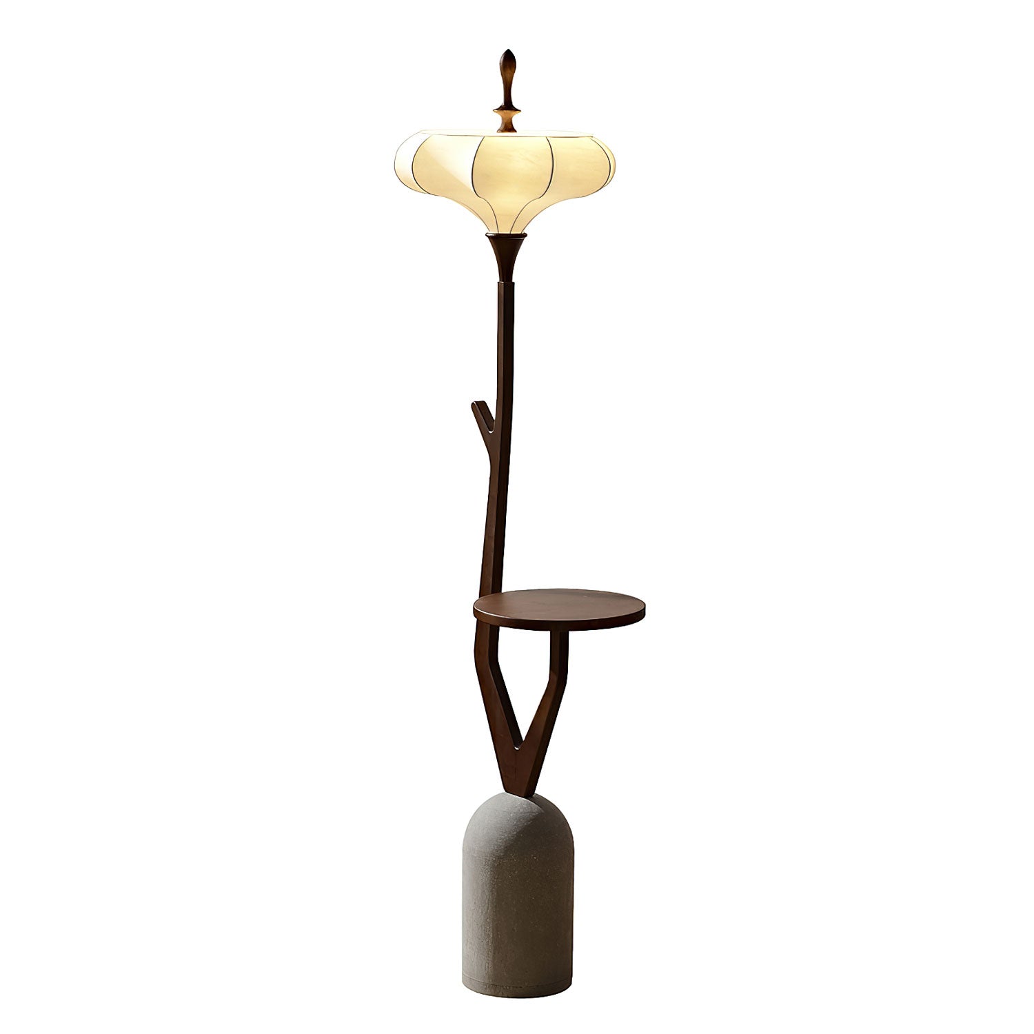Branche Modern Wood & Fabric Floor Lamp