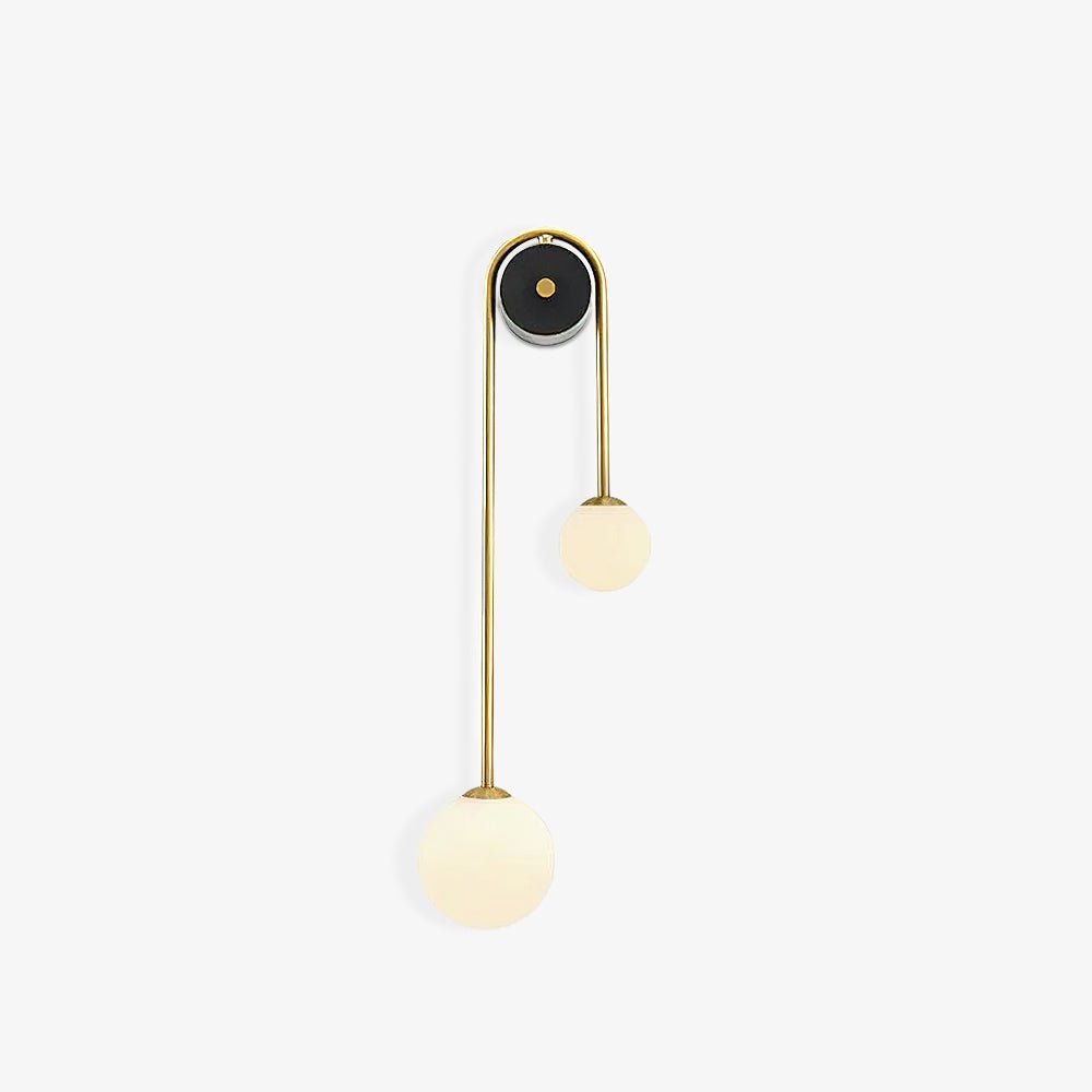 Kim Modern Minimalist Arc Brass Glass Wall Light - Letslighting
