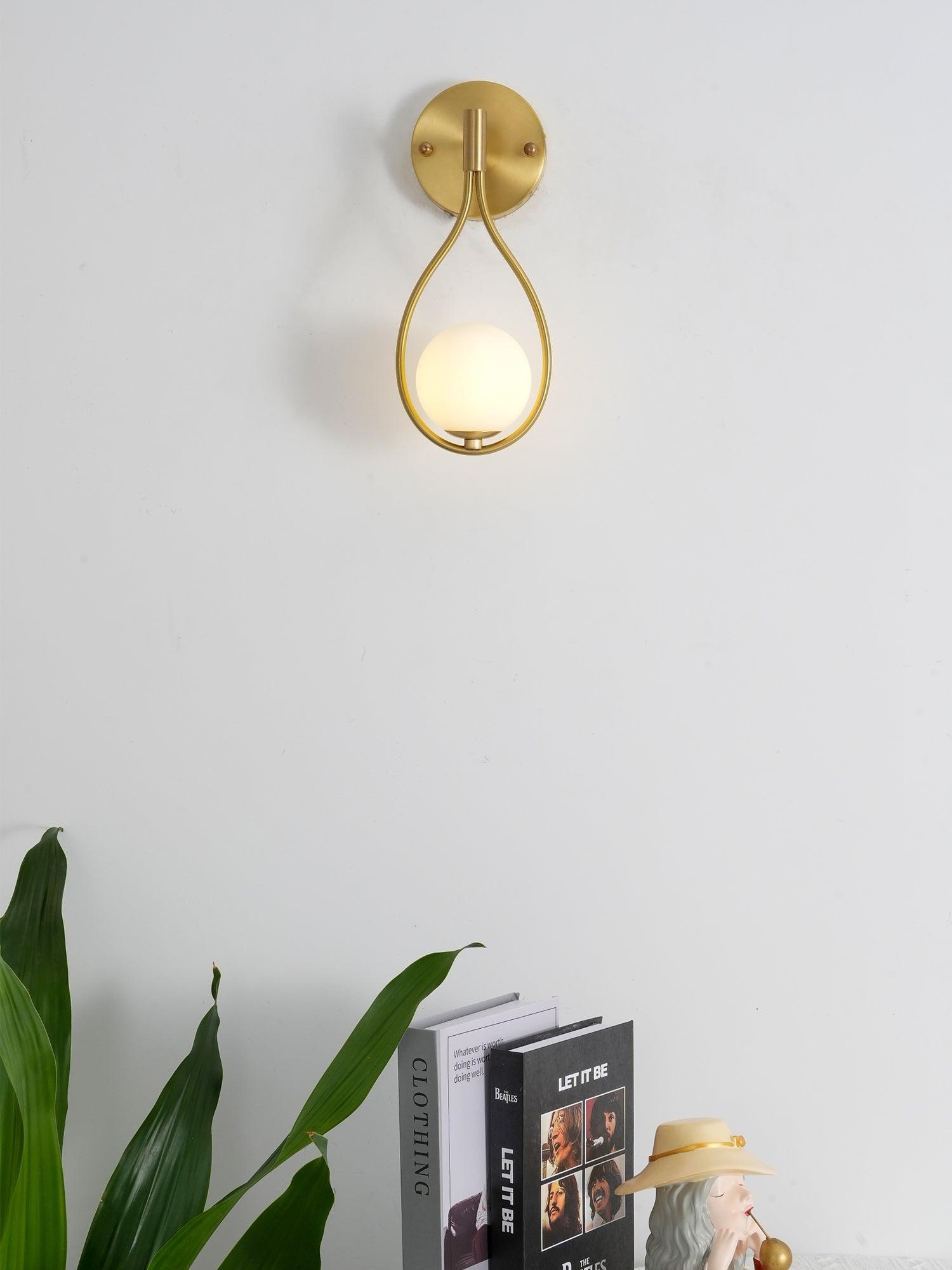 Icarila Modern Minimalist Vanity Brass Glass Wall Lamp - Letslighting