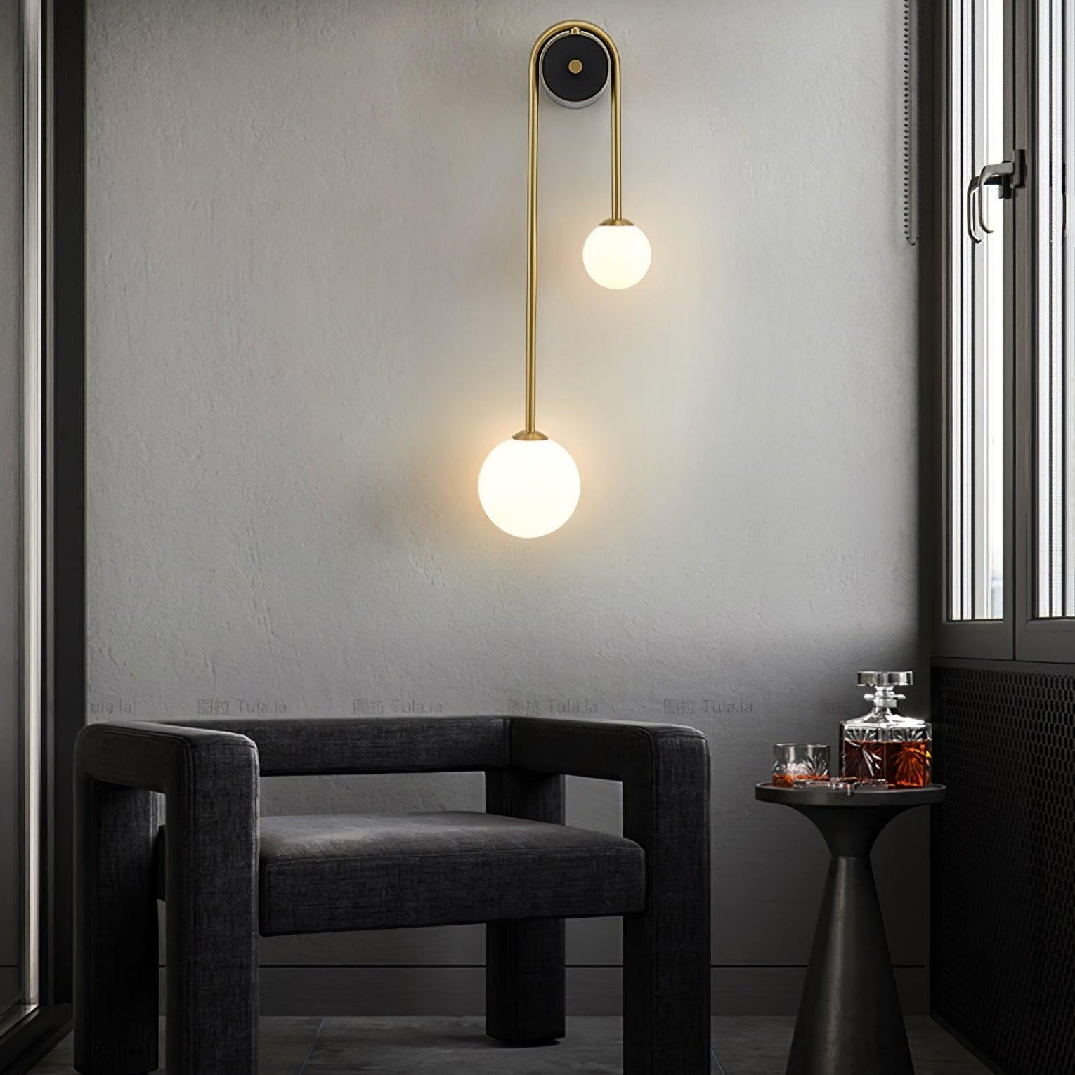 Valentina Brass Arc Wall Light