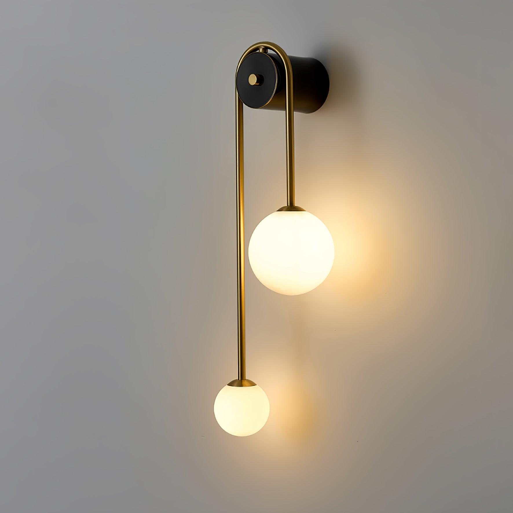 Kim Modern Minimalist Arc Brass Glass Wall Light - Letslighting