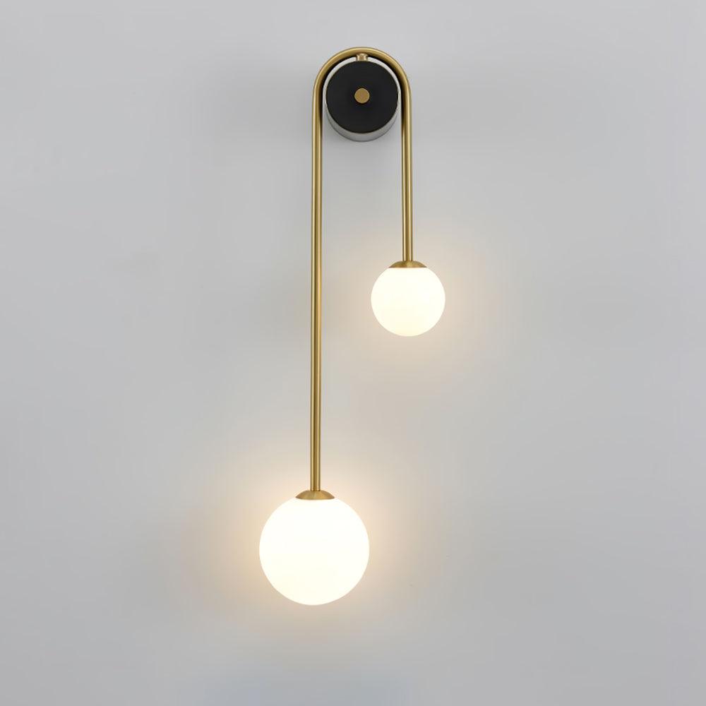 Kim Modern Minimalist Arc Brass Glass Wall Light - Letslighting