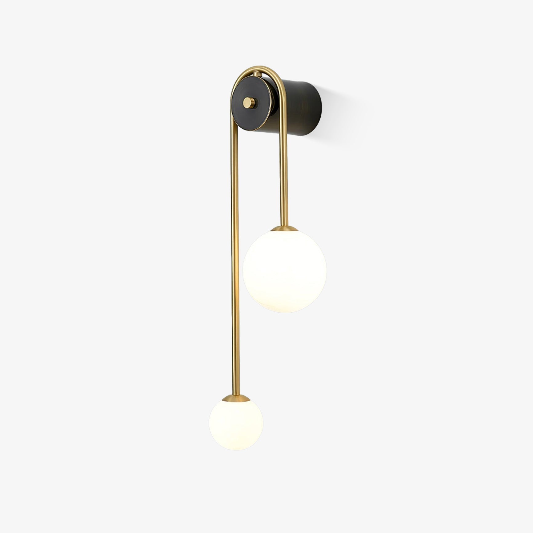 Kim Modern Minimalist Arc Brass Glass Wall Light - Letslighting