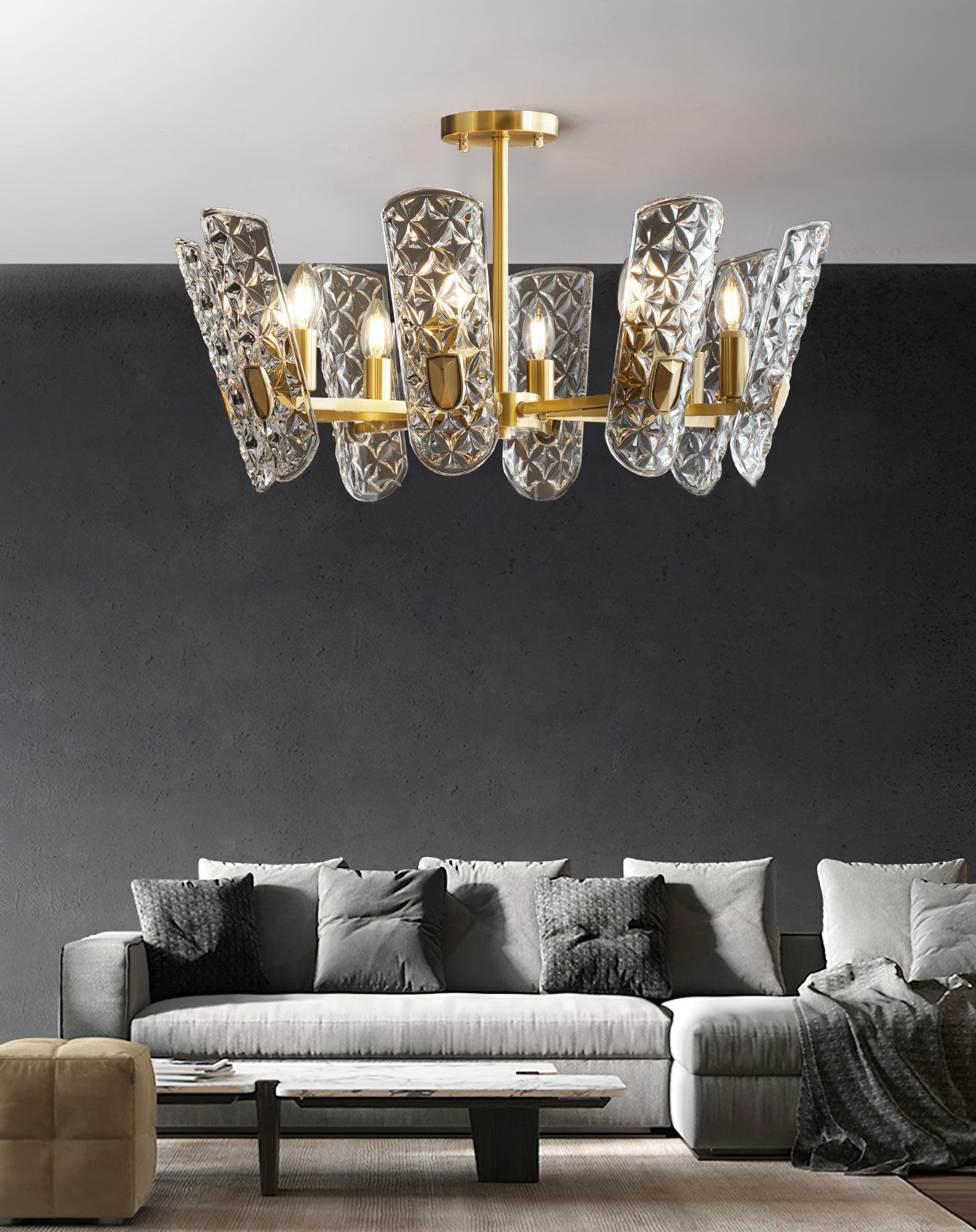 Celeste Elegant Brass Central Chandelier - Letslighting