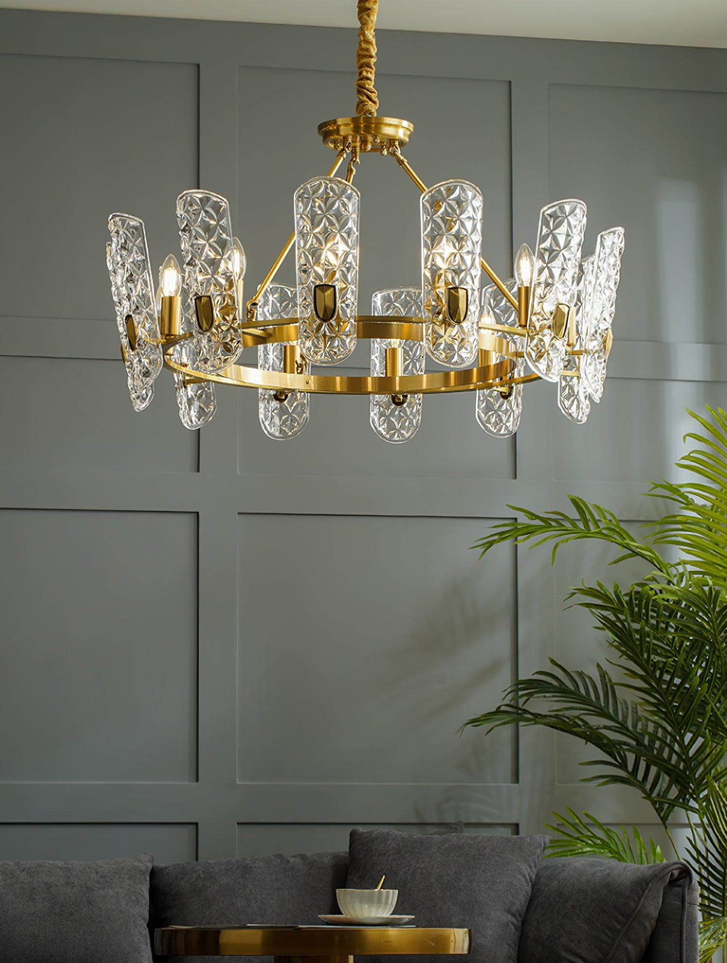 Celeste Elegant Brass Central Chandelier - Letslighting