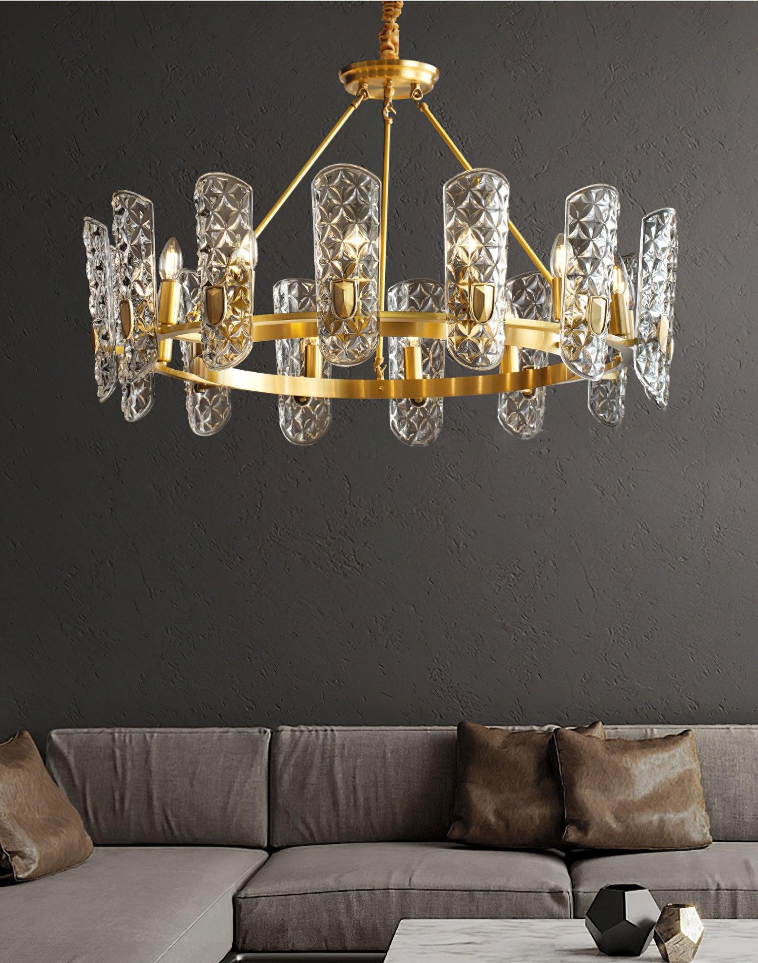 Celeste Elegant Brass Central Chandelier - Letslighting