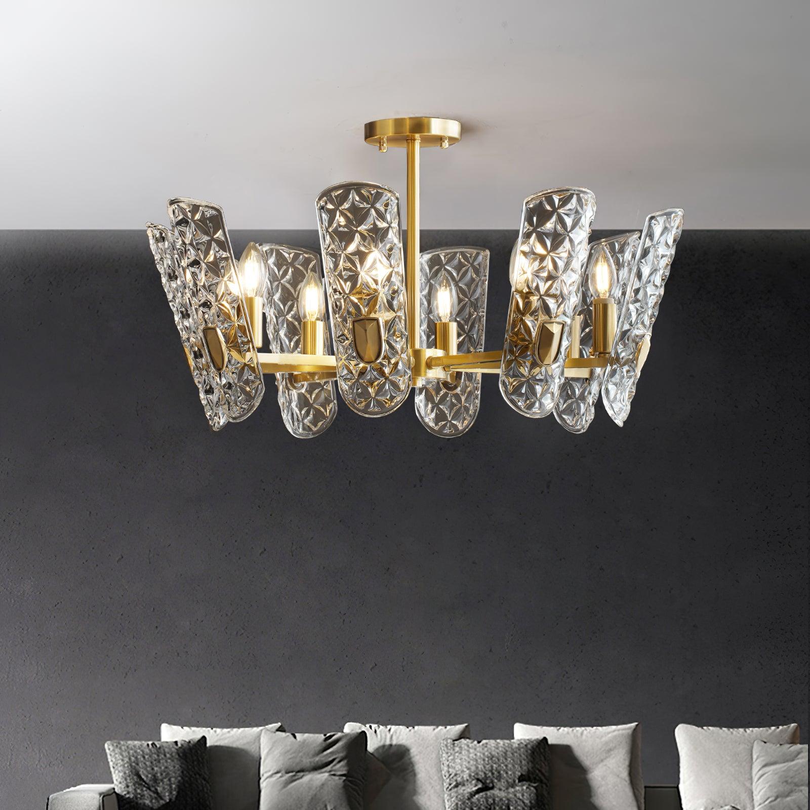 Celeste Elegant Brass Central Chandelier - Letslighting