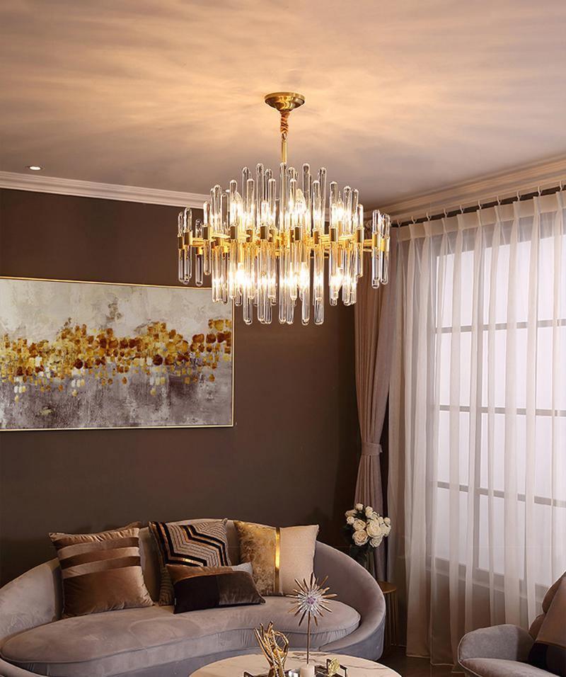 Solara Chandelier Antique Brass Starburst - Letslighting