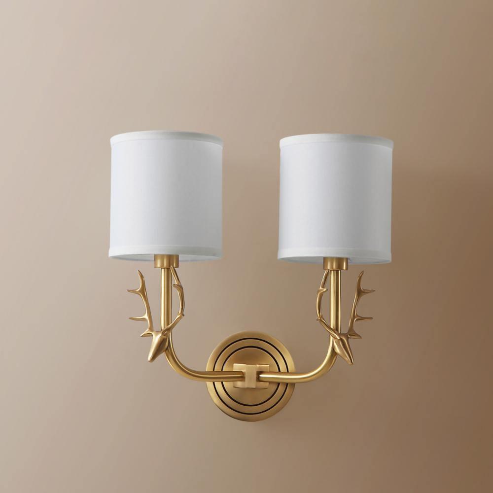 Noble Elegance Deer Head Brass Wall Light - Letslighting