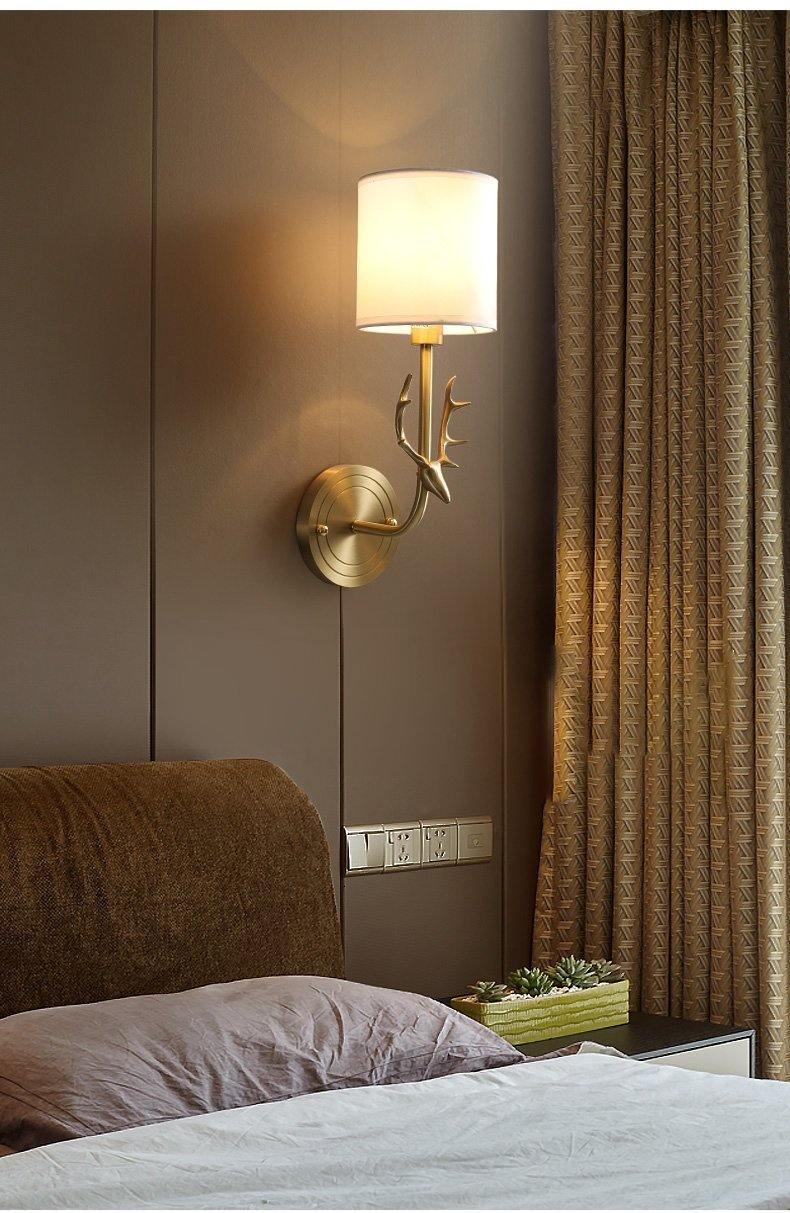 Noble Elegance Deer Head Brass Wall Light - Letslighting