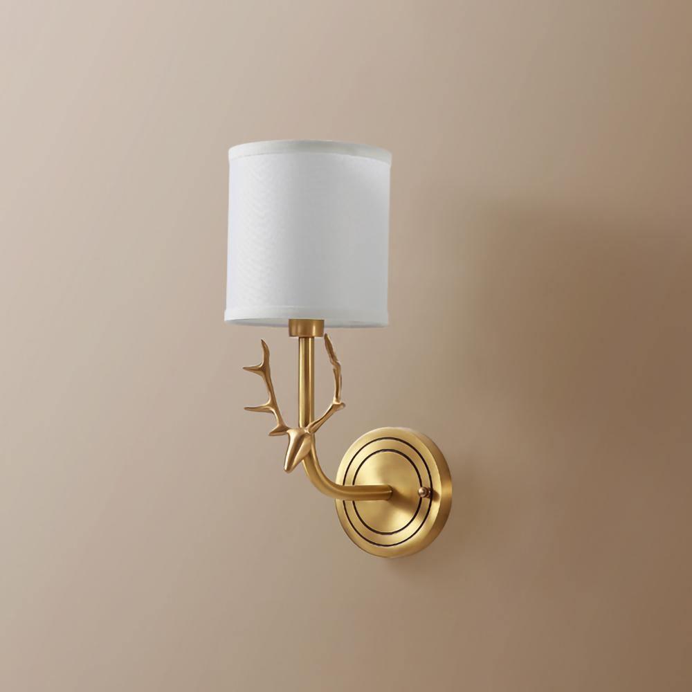 Noble Elegance Deer Head Brass Wall Light - Letslighting