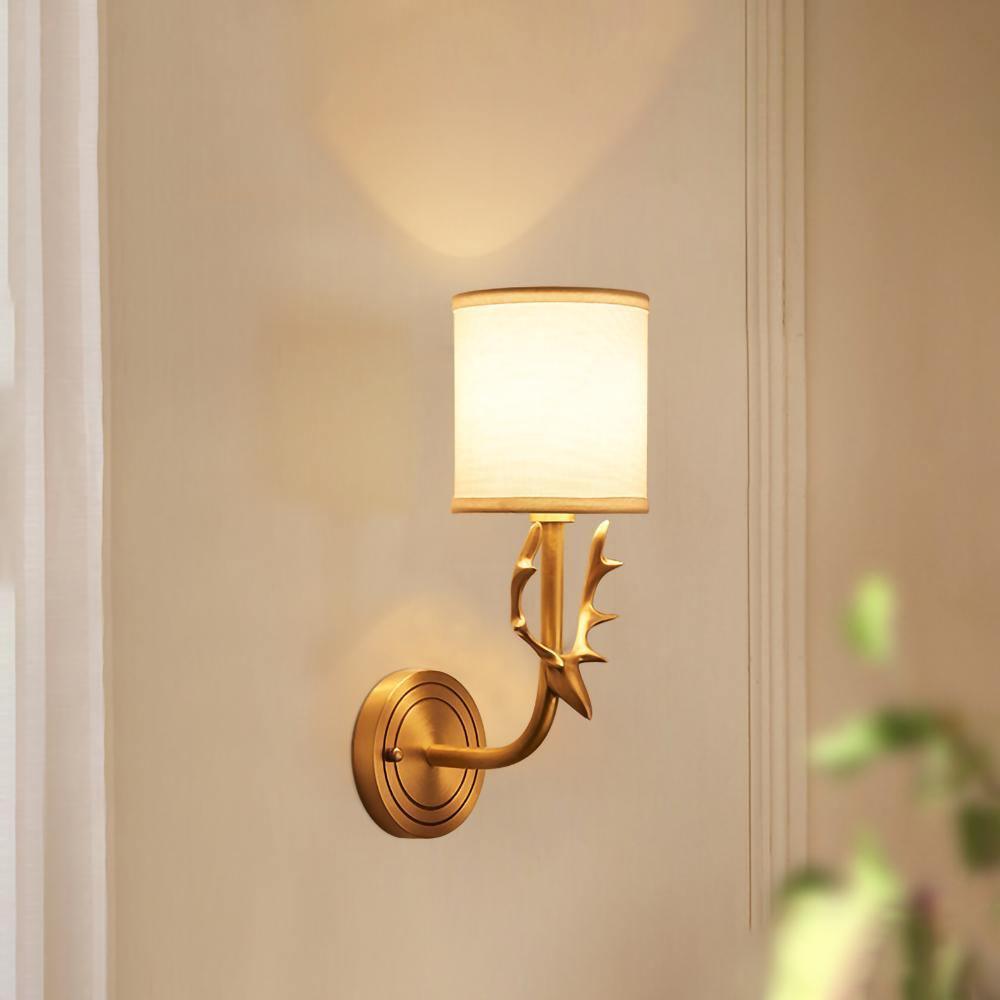 Noble Elegance Deer Head Brass Wall Light - Letslighting