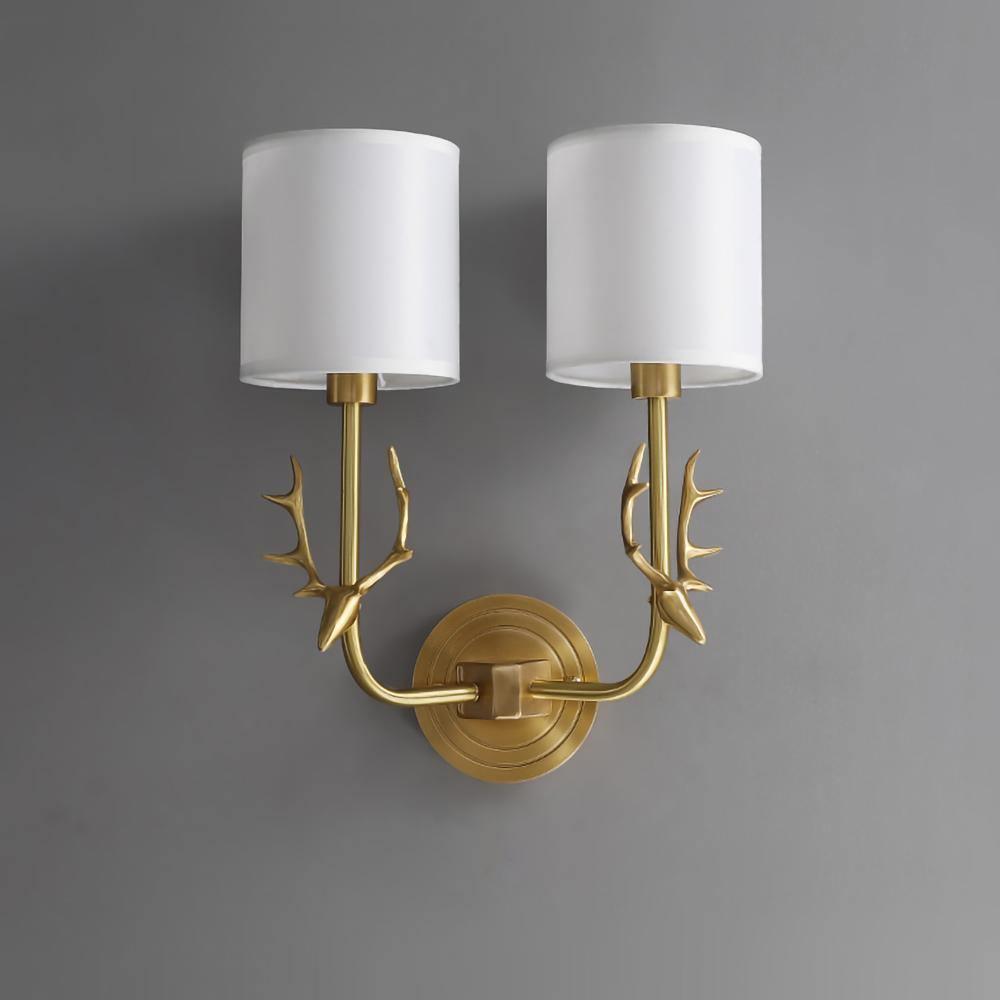 Noble Elegance Deer Head Brass Wall Light - Letslighting